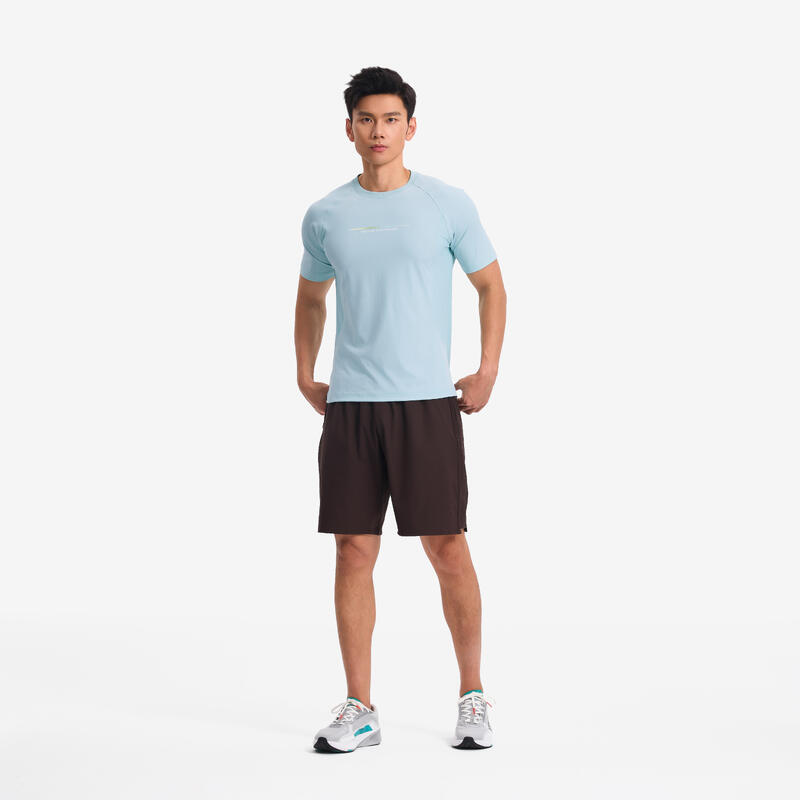 Pantalon scurt fitness cardio training 500 Maro Bărbați