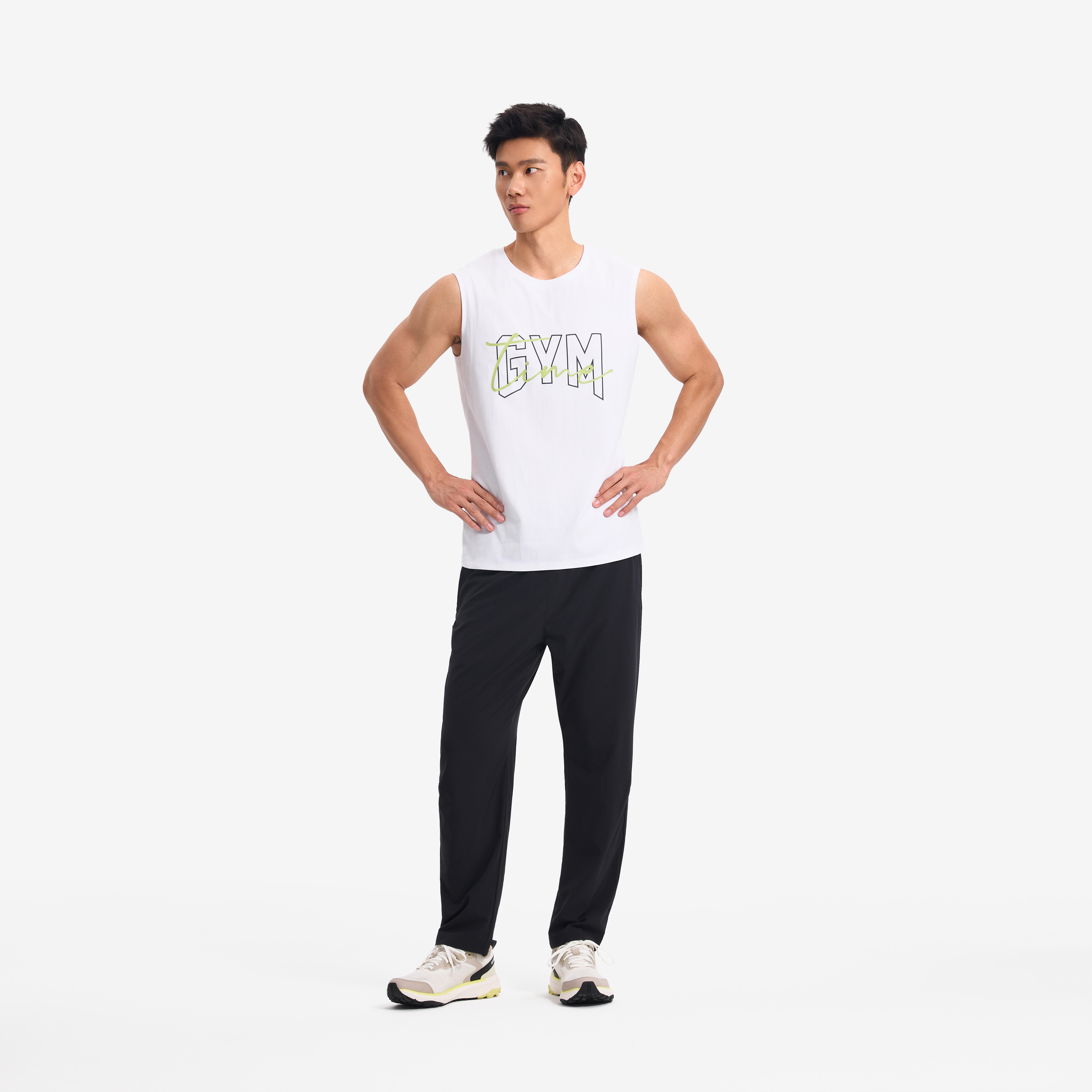 Men's Cotton Training Tank Top Cosmeto 500 - Ultra White