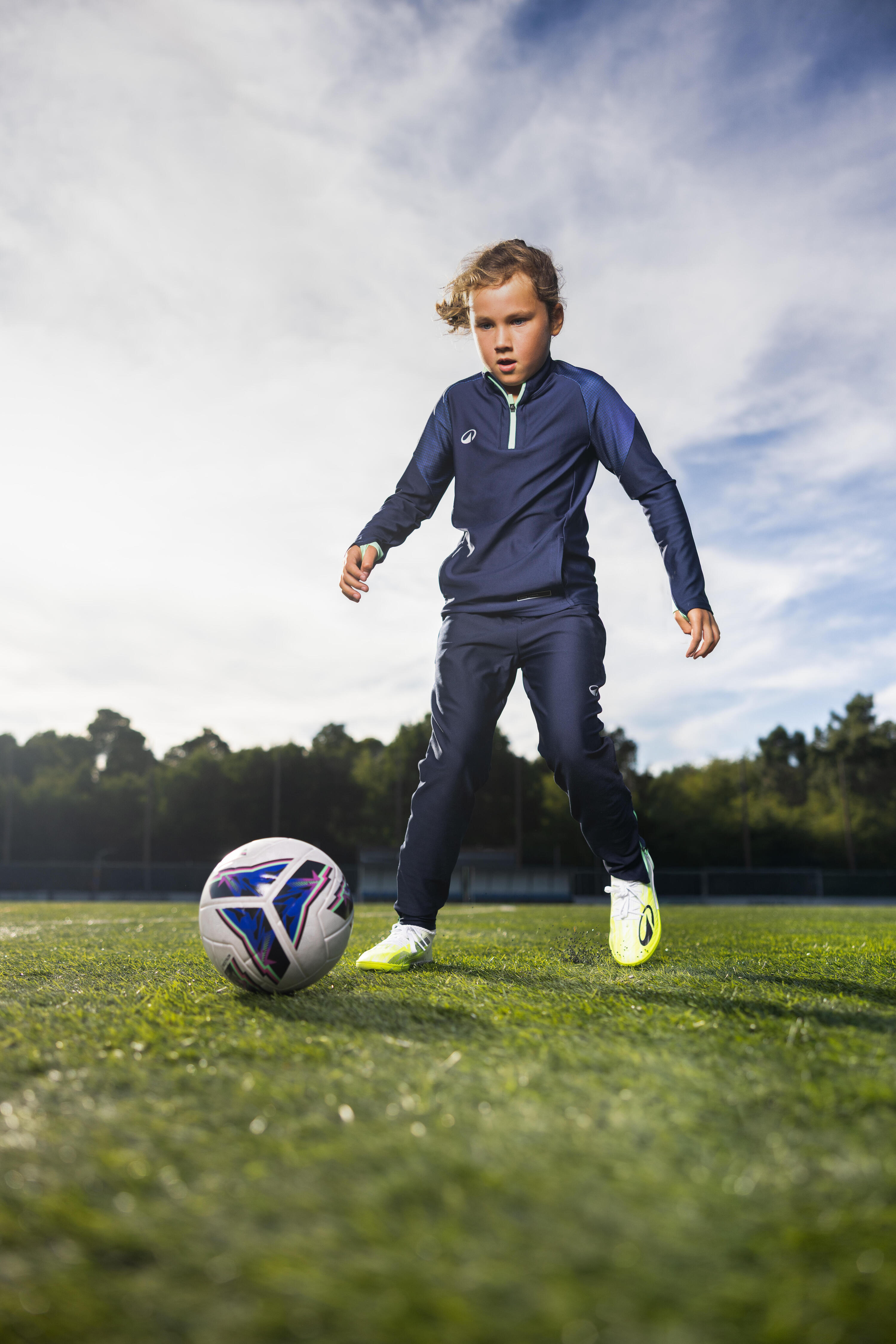 Kinder Fußball Sweatshirt 1/2 Zip - VIRALTO Kids Boreal marineblau/blau 8/8