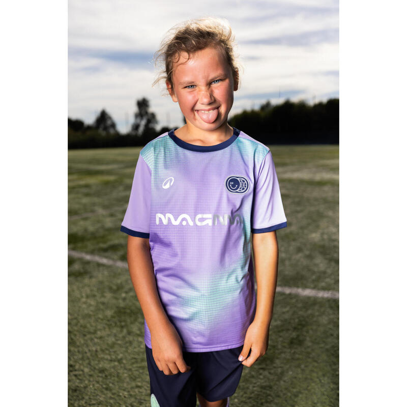 Tricou de fotbal cu mânecă scurtă VIRALTO KIDS  Boreal Mov Bleumarin Copii