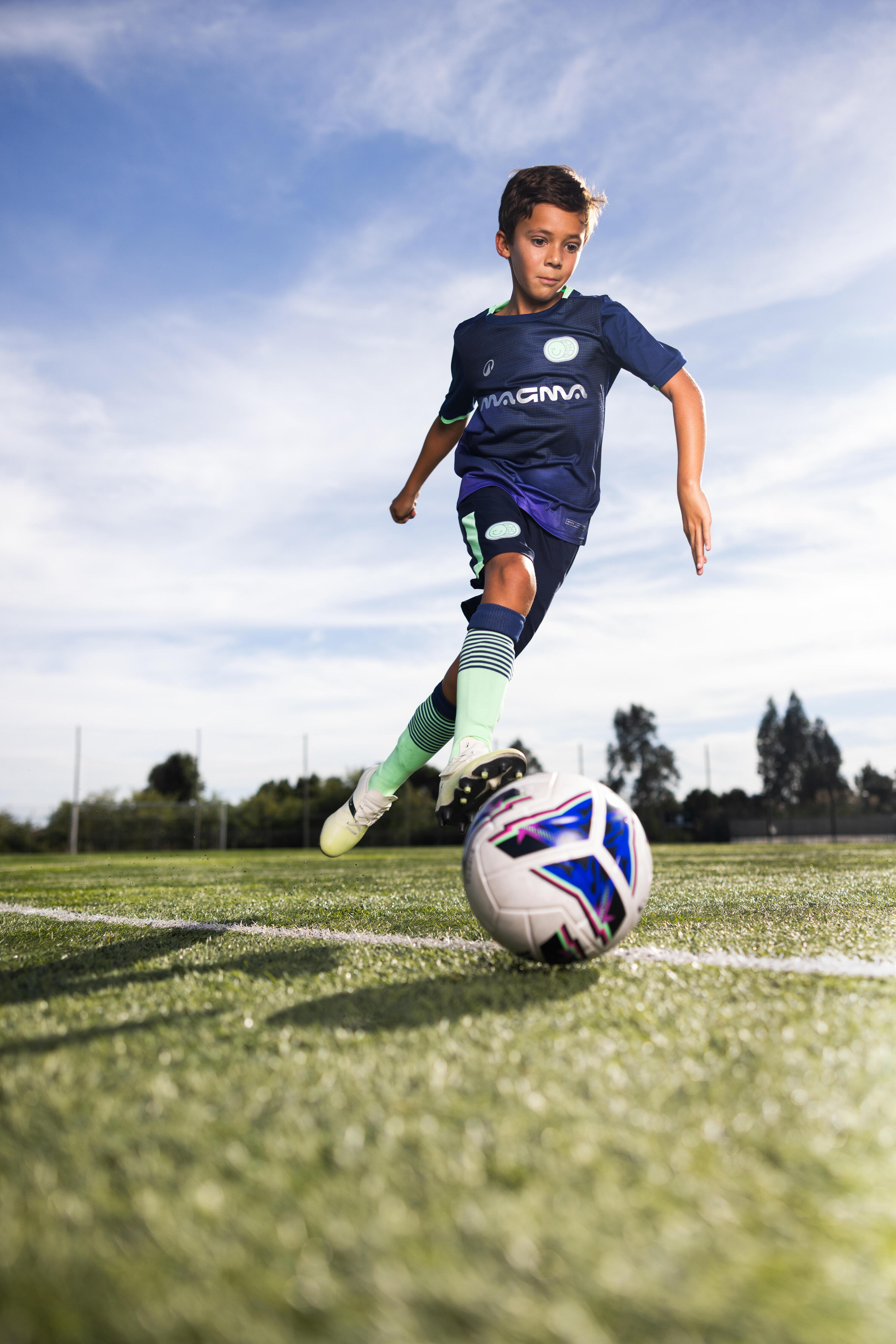 Chaussures de soccer à bande autoagrippante enfant, Viralto I Easy FG 9/9
