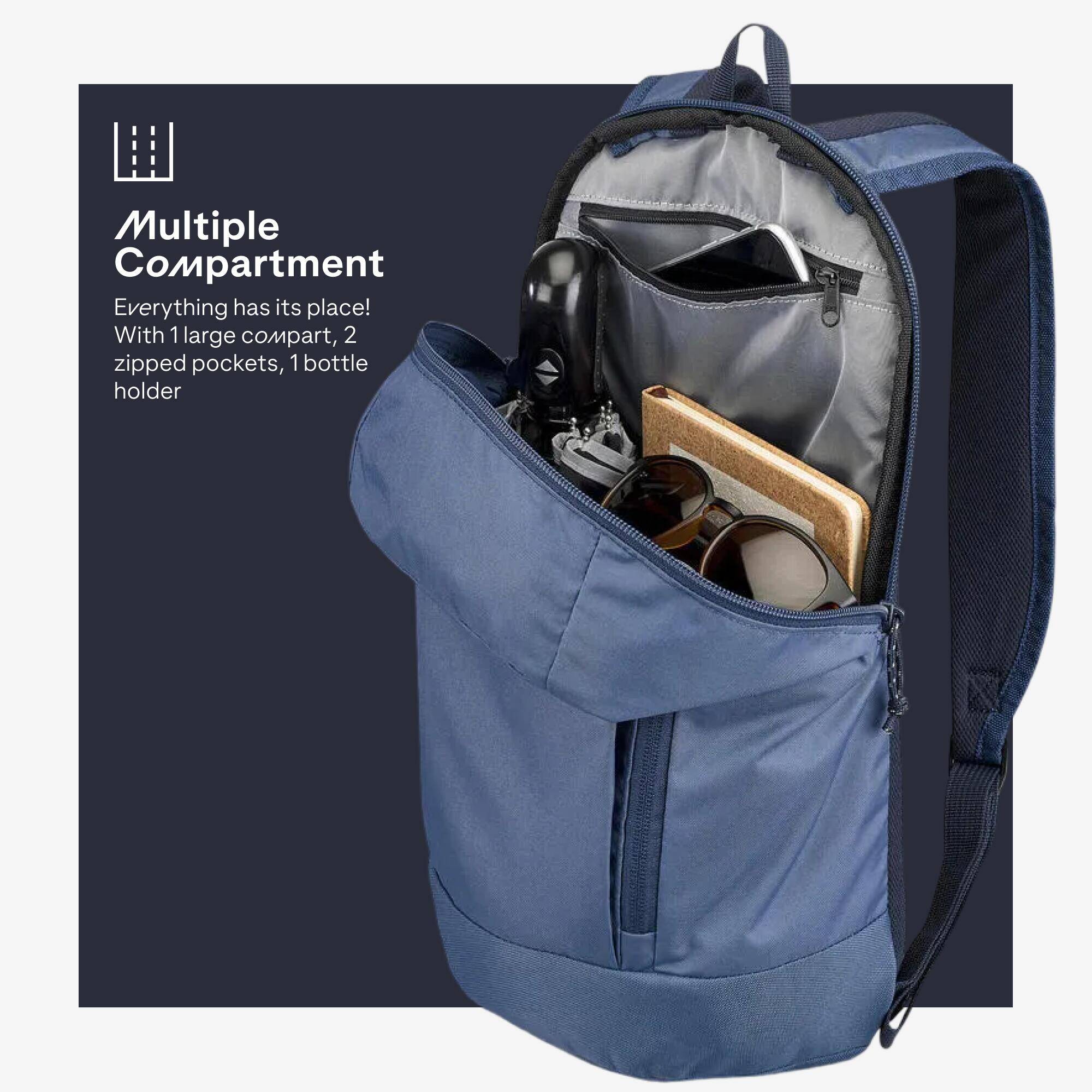 Arpenaz 100 10L hiking backpack - Blue -  4