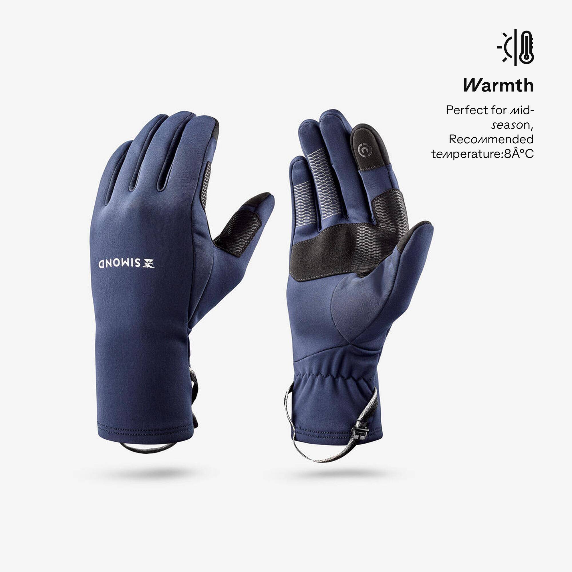 Adult Trekking Tactile Stretch Winter Gloves - MT500 Blue -  2
