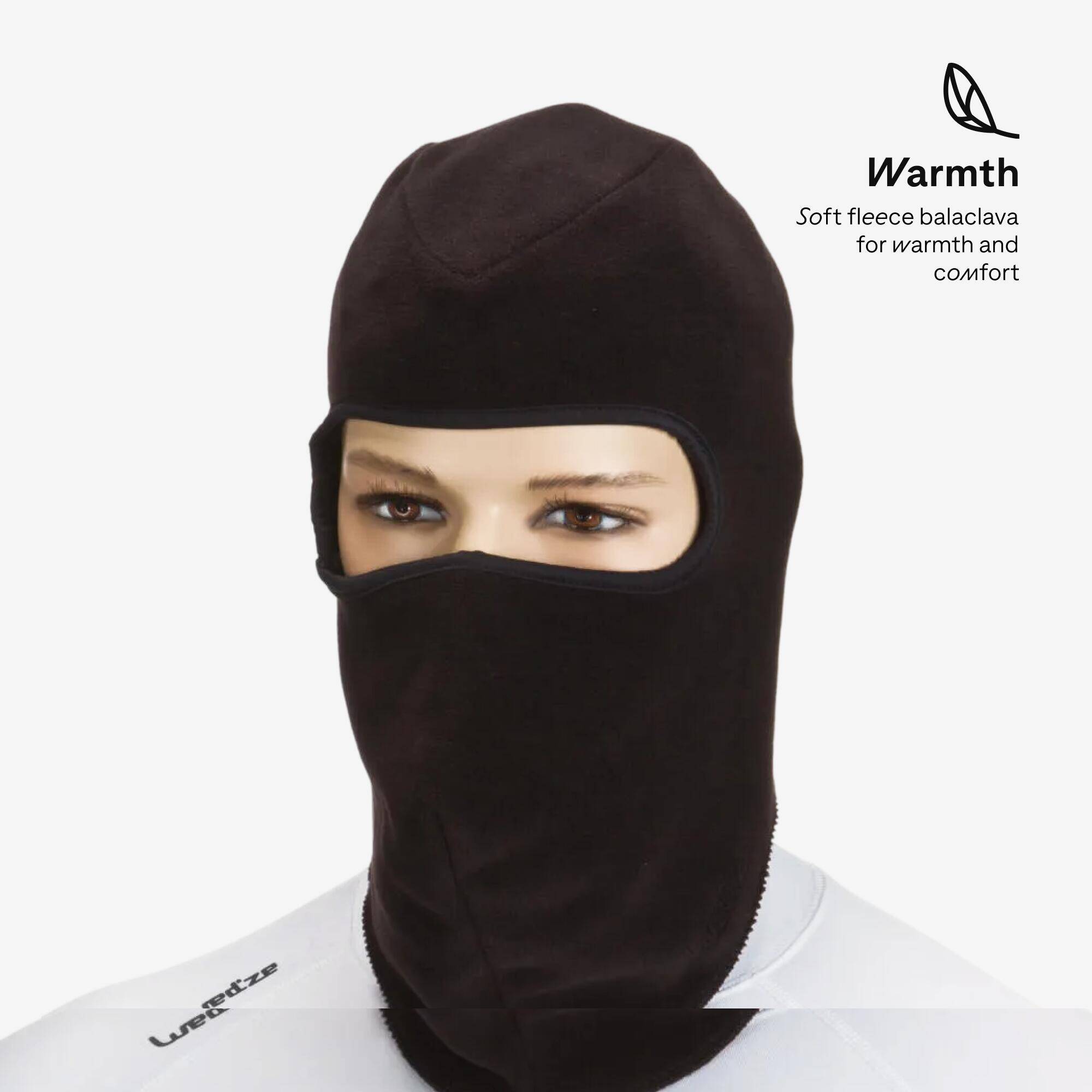 Adult Ski Fleece Balaclava Black -  2