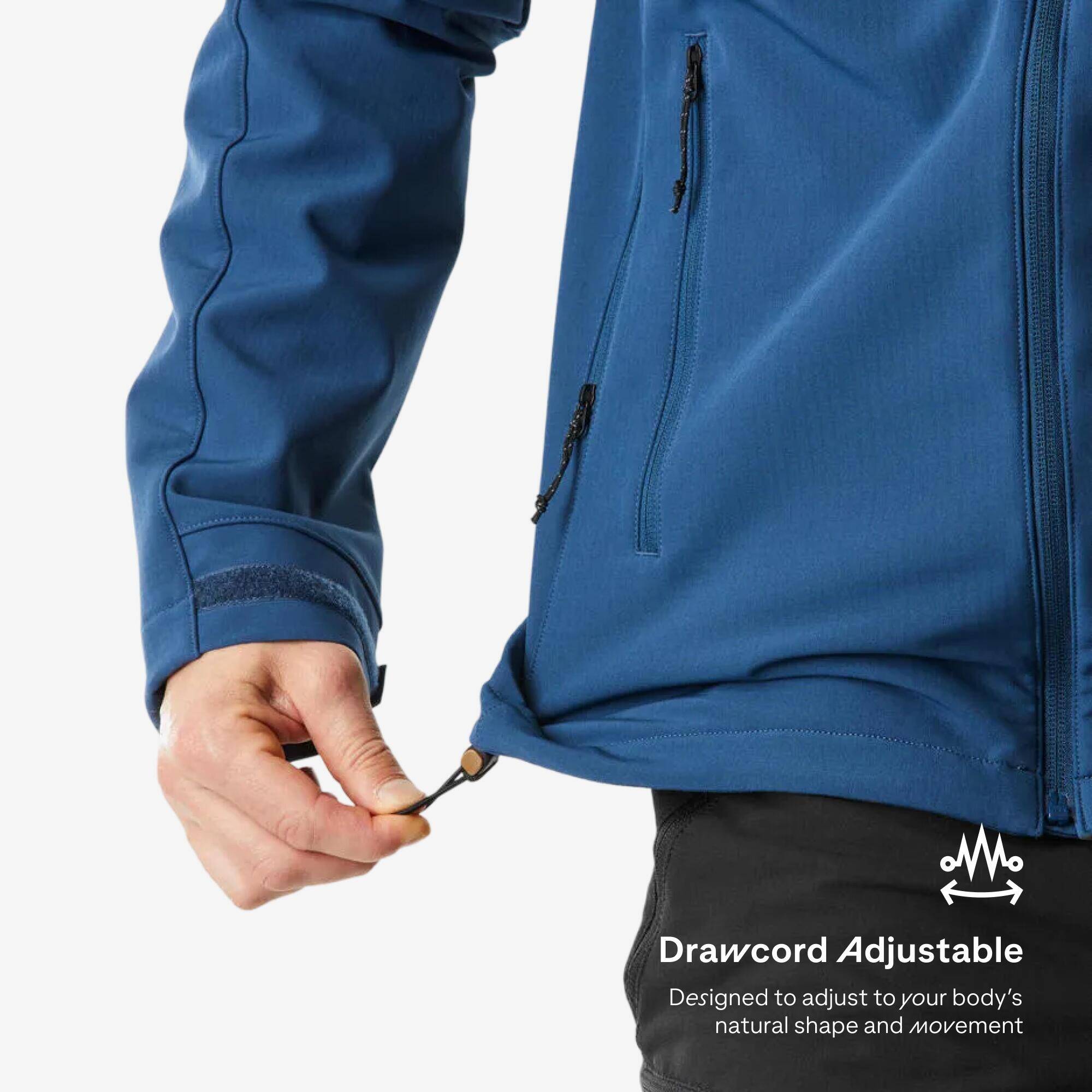 Men’s Windproof Softshell Trekking Jacket, MT500 - Blue -  4