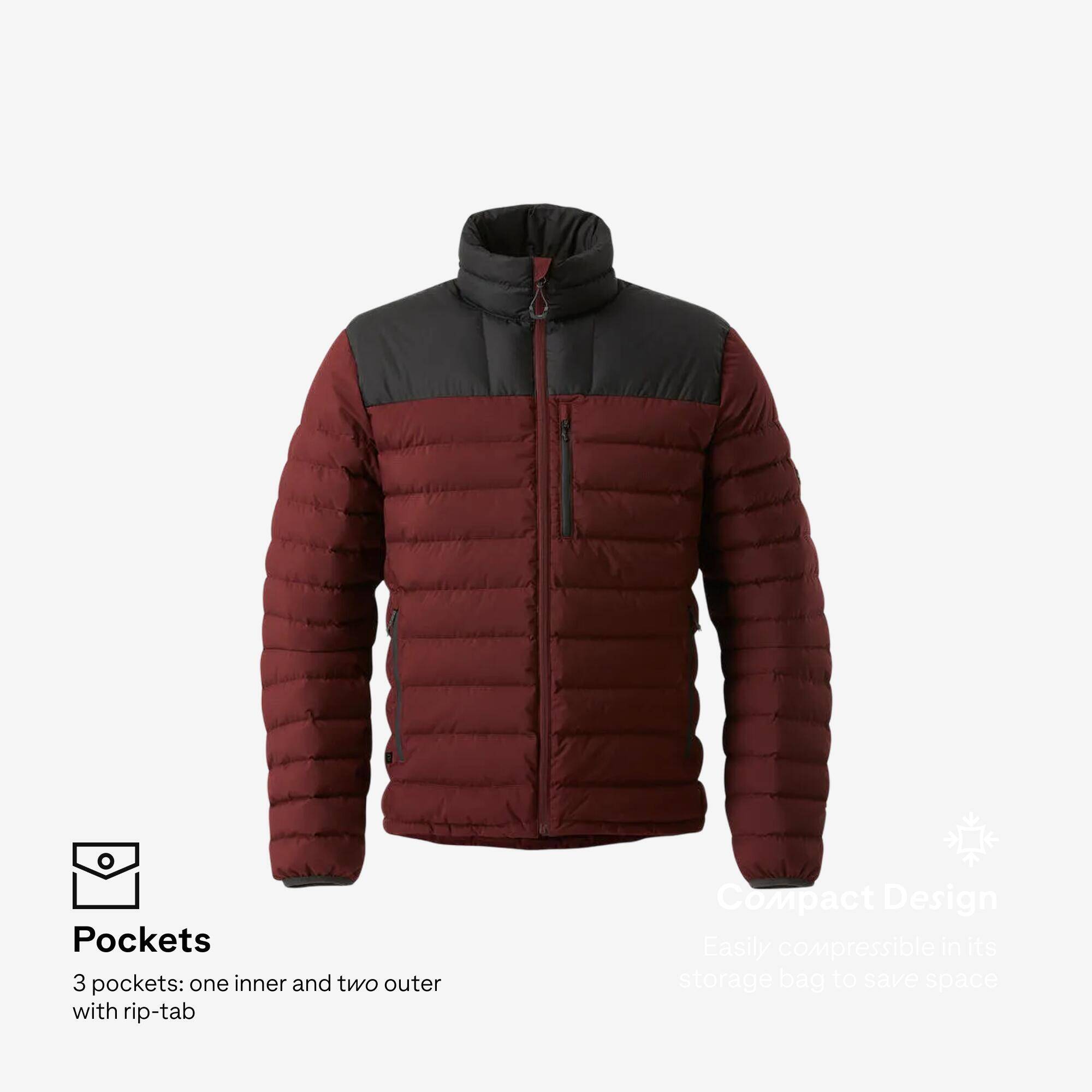 Men Lightweight Packable Down Jacket - MT500 -10° Brown -  3