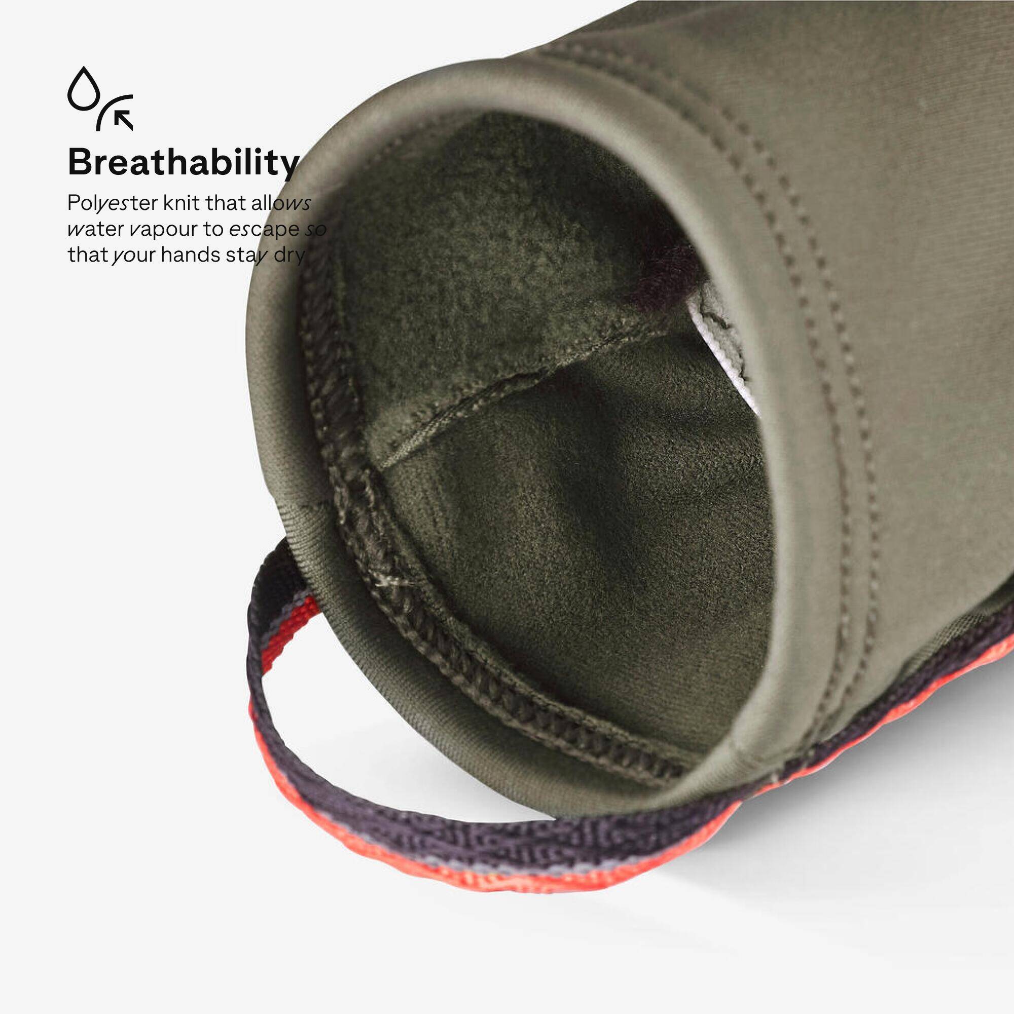 Adult Trekking Tactile Stretch Winter Gloves - MT500 Khaki -  4