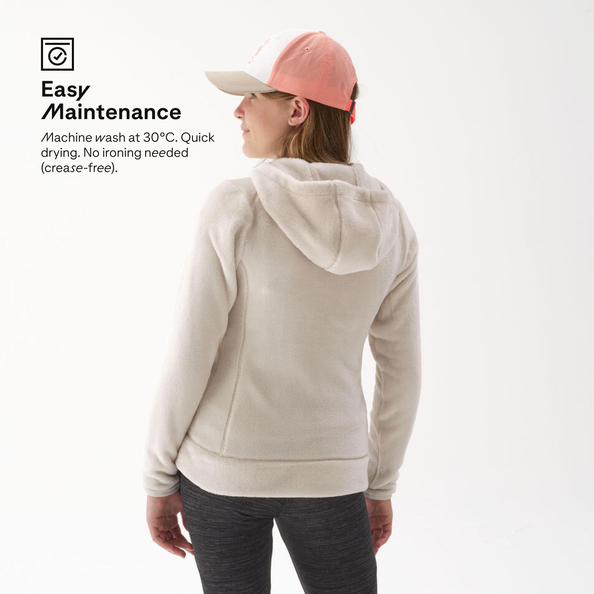 Kids’ warm hiking fleece jacket NH500 - 7-15 years - Beige