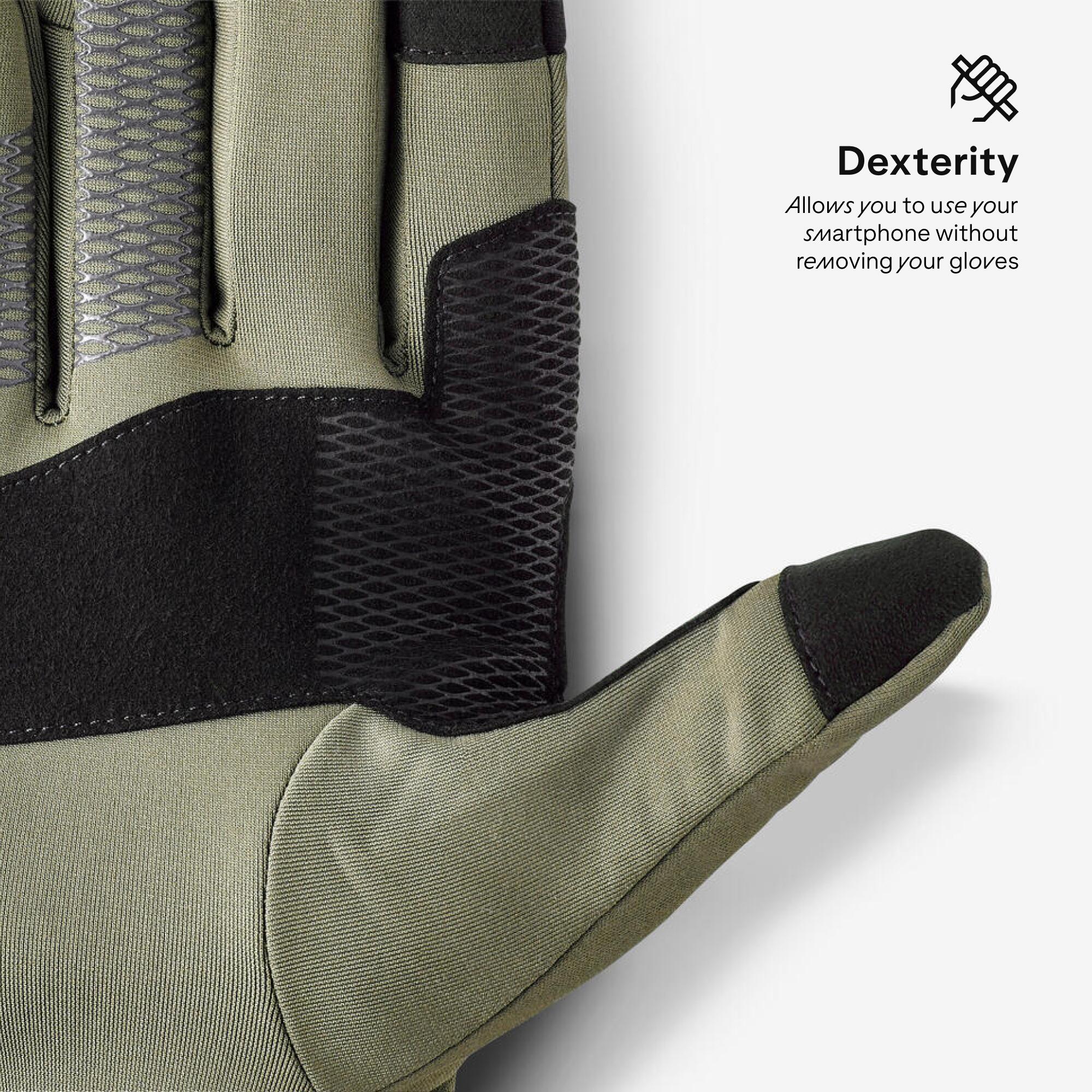Adult Trekking Tactile Stretch Winter Gloves - MT500 Khaki