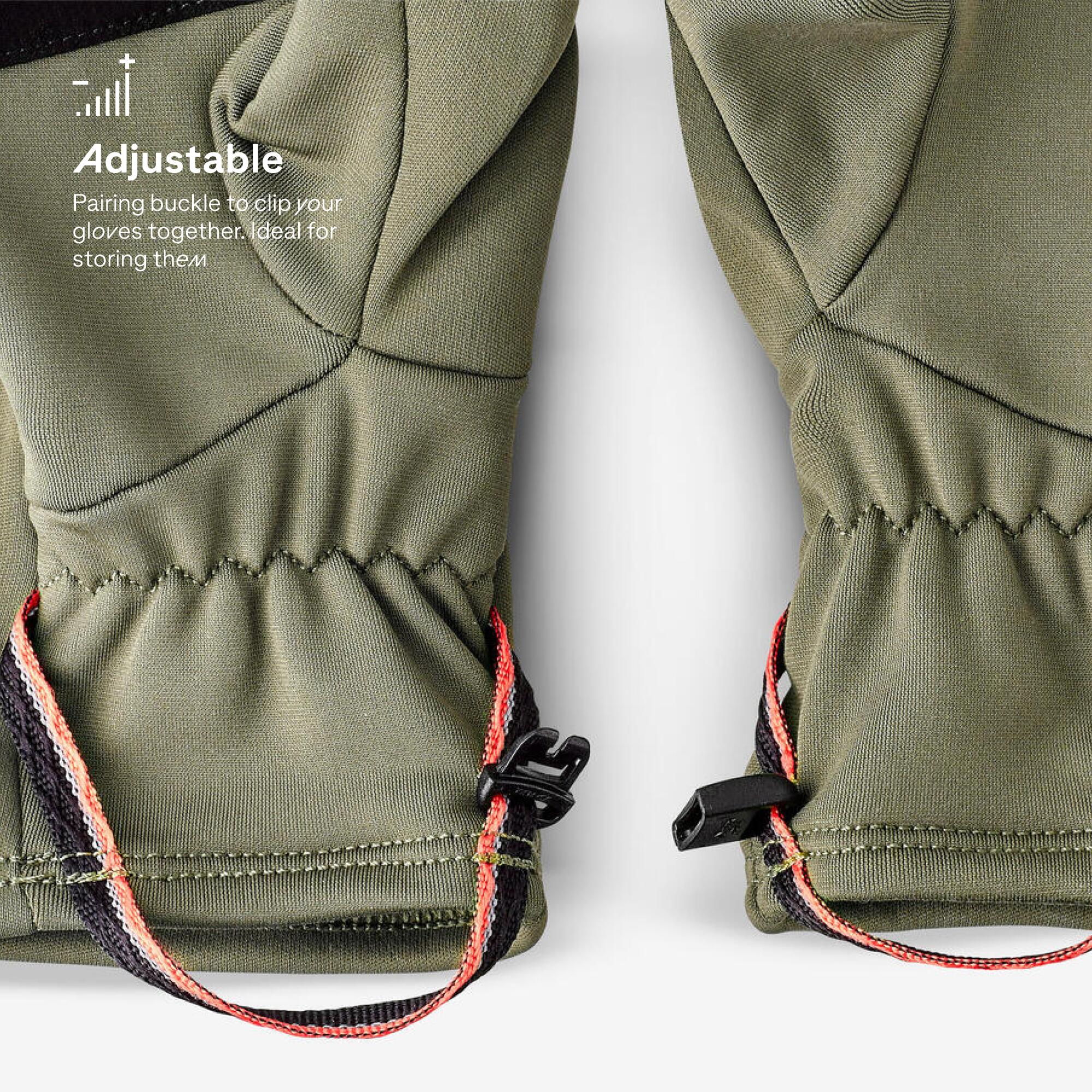 Adult Trekking Tactile Stretch Winter Gloves - MT500 Khaki