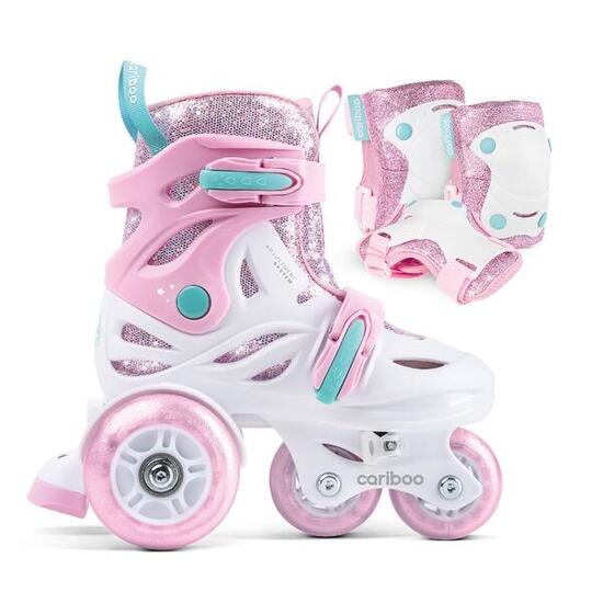 Zestaw Rolki dla dzieci CARIBOO BALLERINA z ochraniaczmi w zestawie