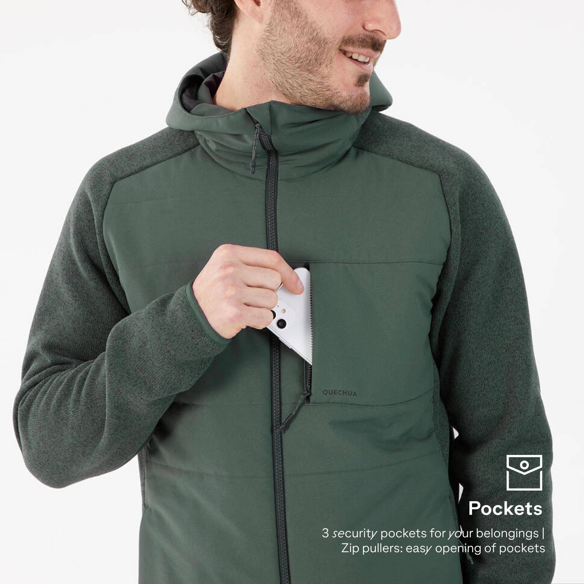 Men’s hybrid hiking sweatshirt NH500 - Green -  4