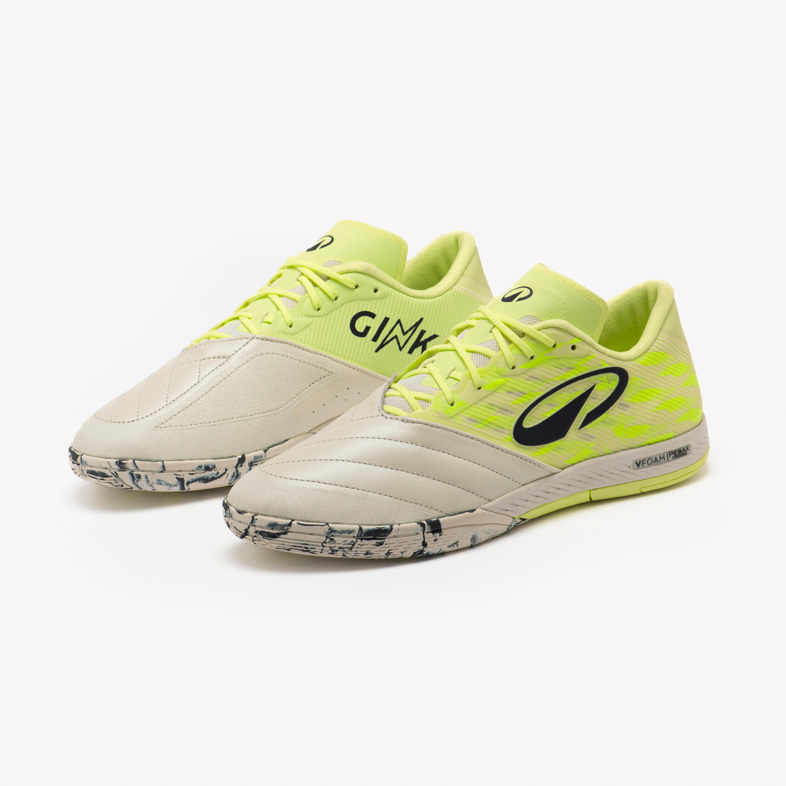 Adult Futsal Shoes Ginka Pro V2 - Neon Yellow/White