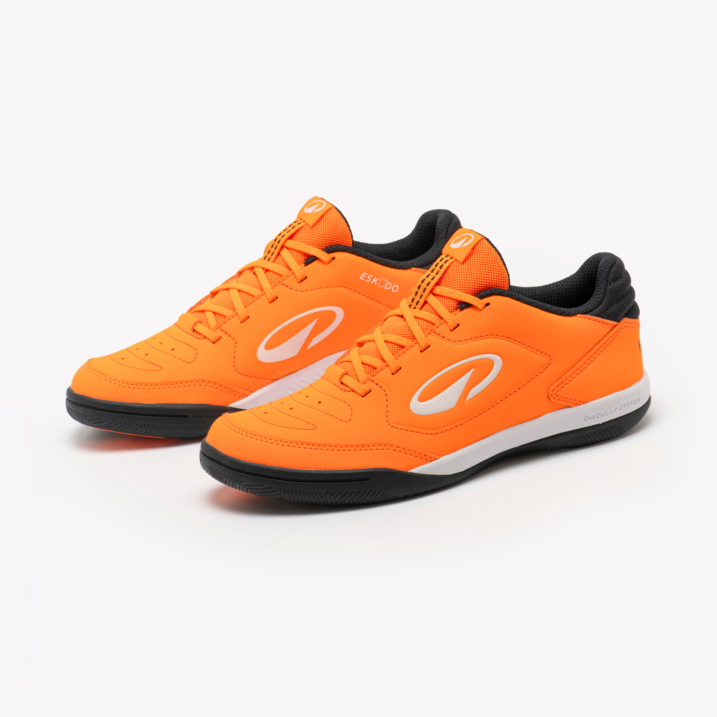Chaussures de futsal enfant, Eskudo Club Sala orange et gris 3/12