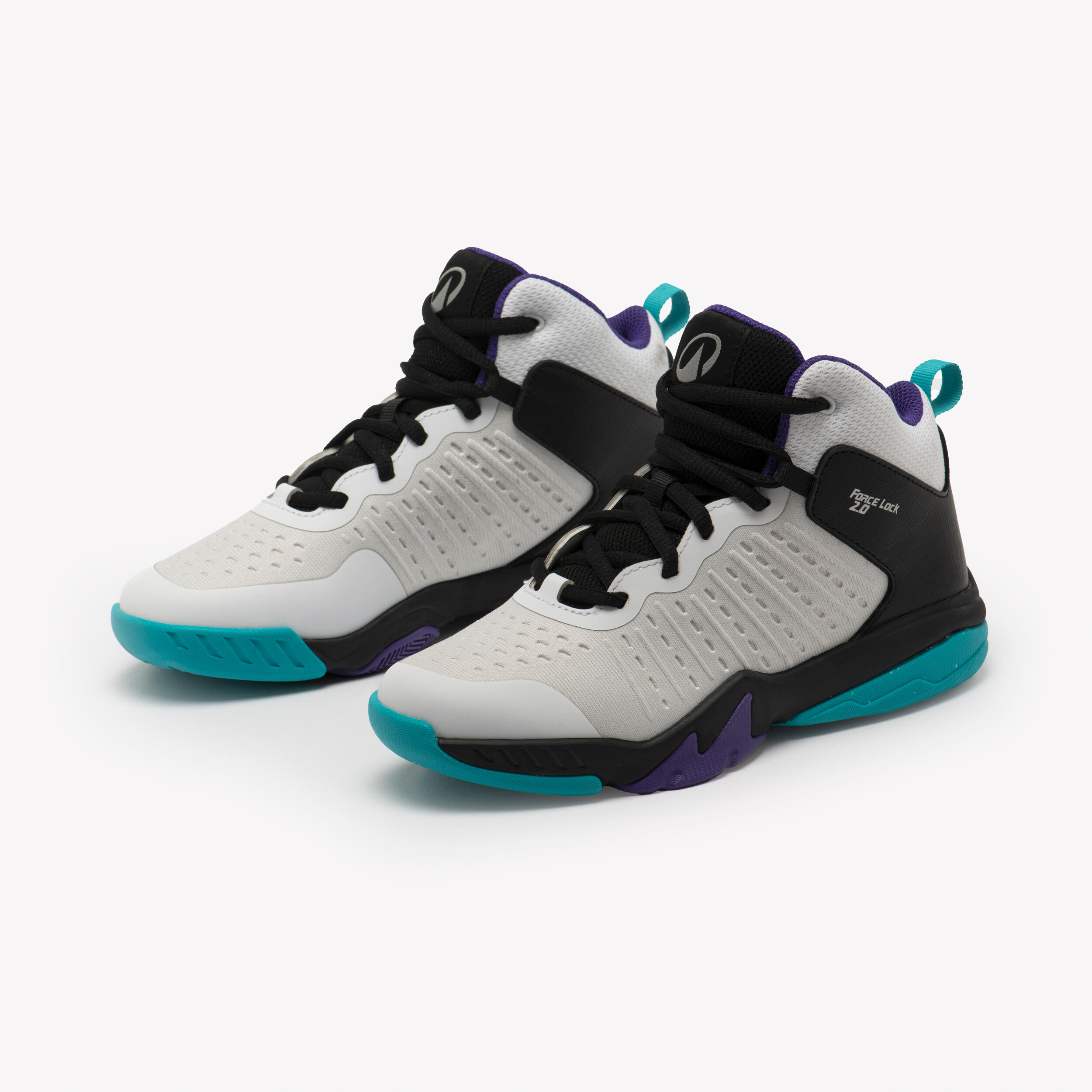 Kinder-Basketballschuhe Fortgeschrittene – SS500H Weiss Schwarz Lila 2/6