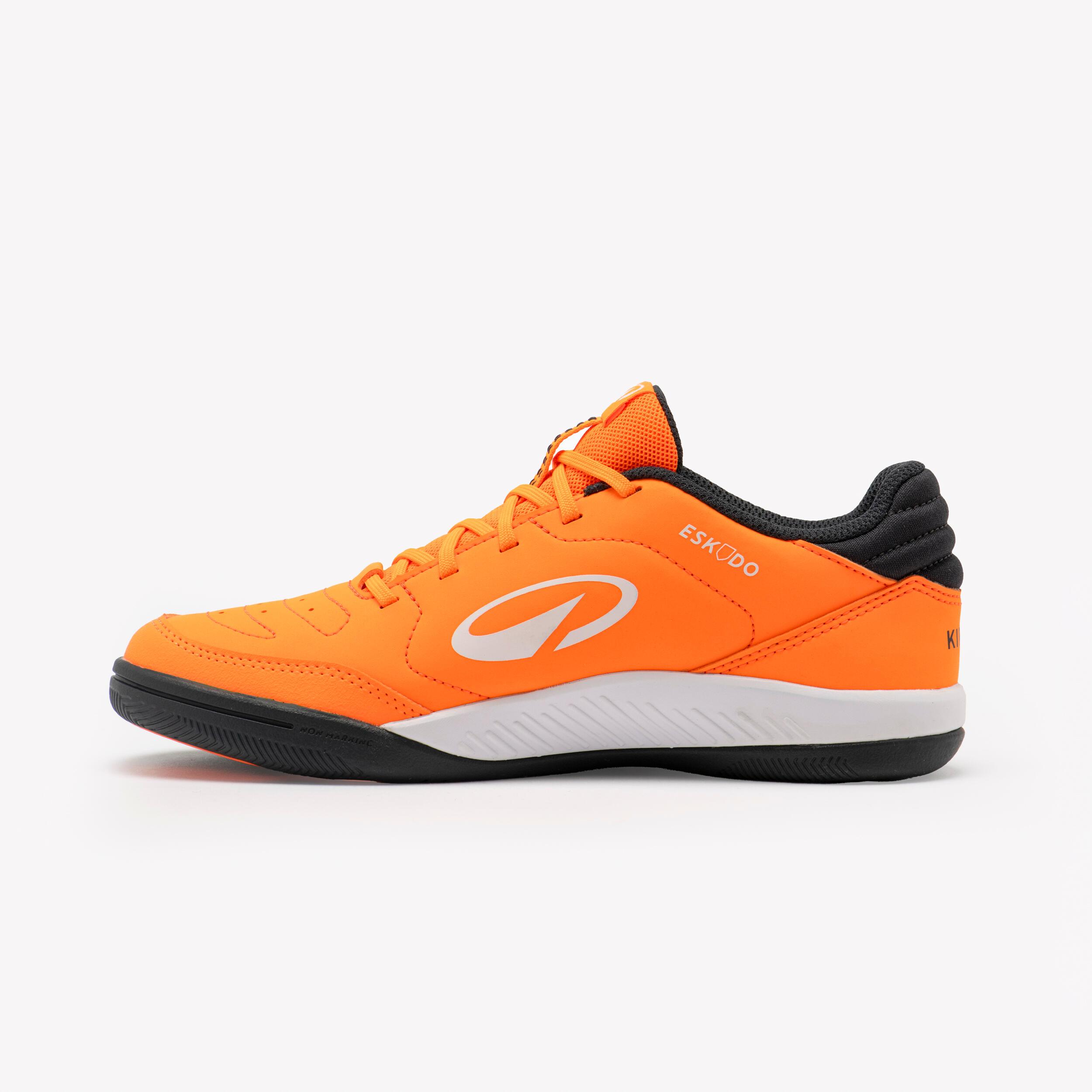 Chaussures de futsal enfant, Eskudo Club Sala orange et gris 6/12
