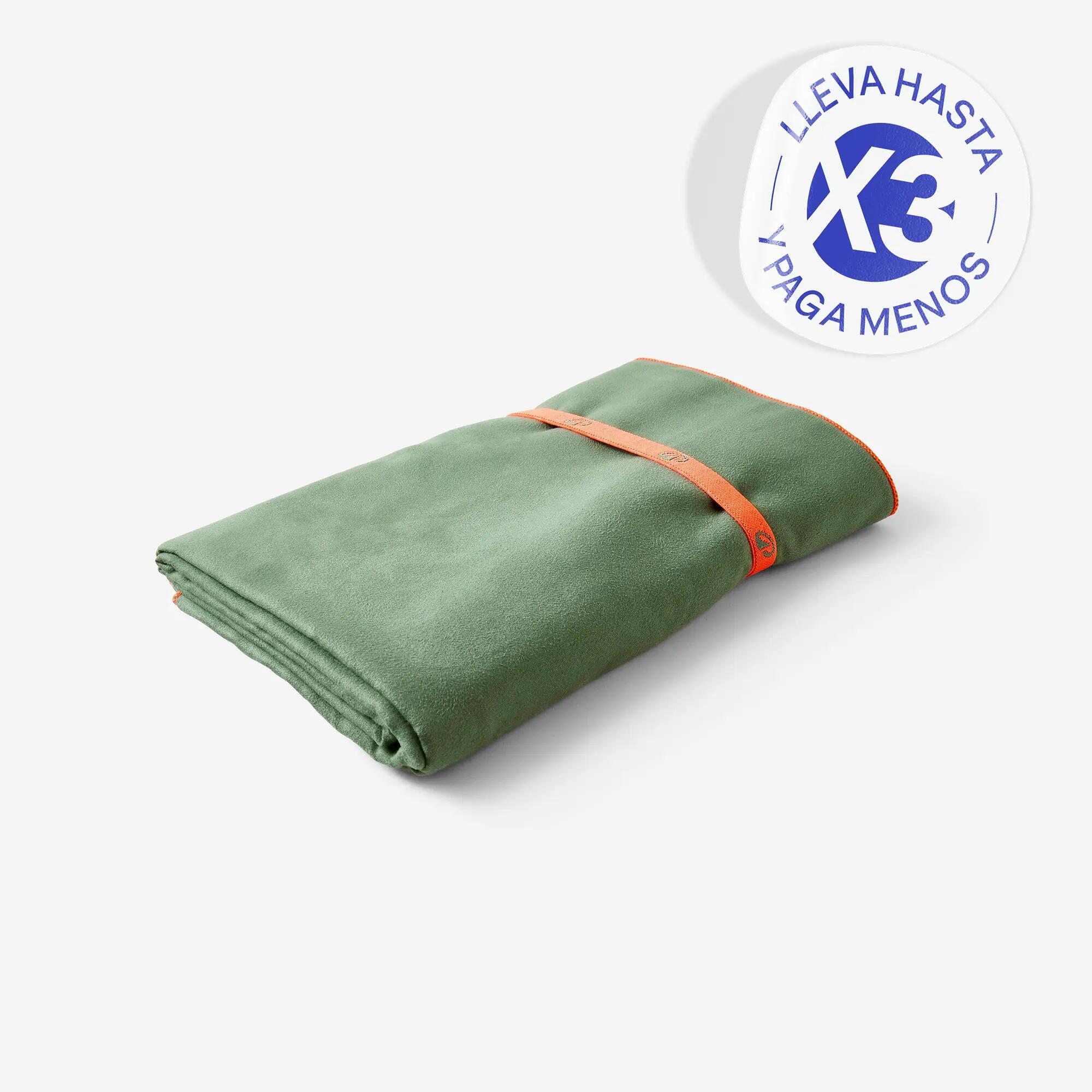 Toalla de natación de microfibra XG de 110 x 175 cm caqui 6/16