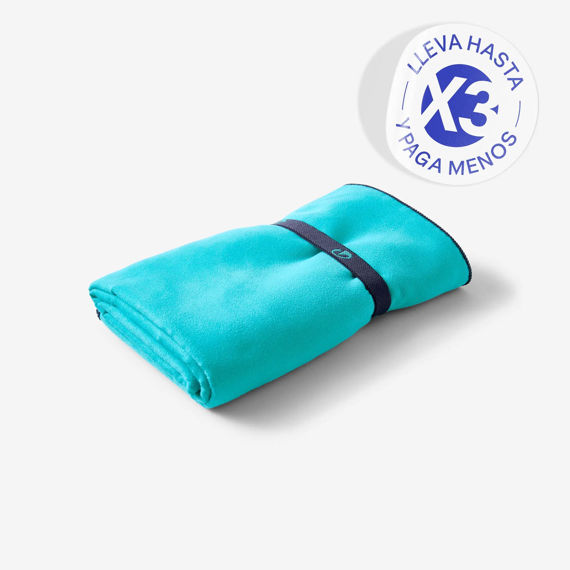 Toalla microfibra azul celeste talla L 80 x 130cm 2/10