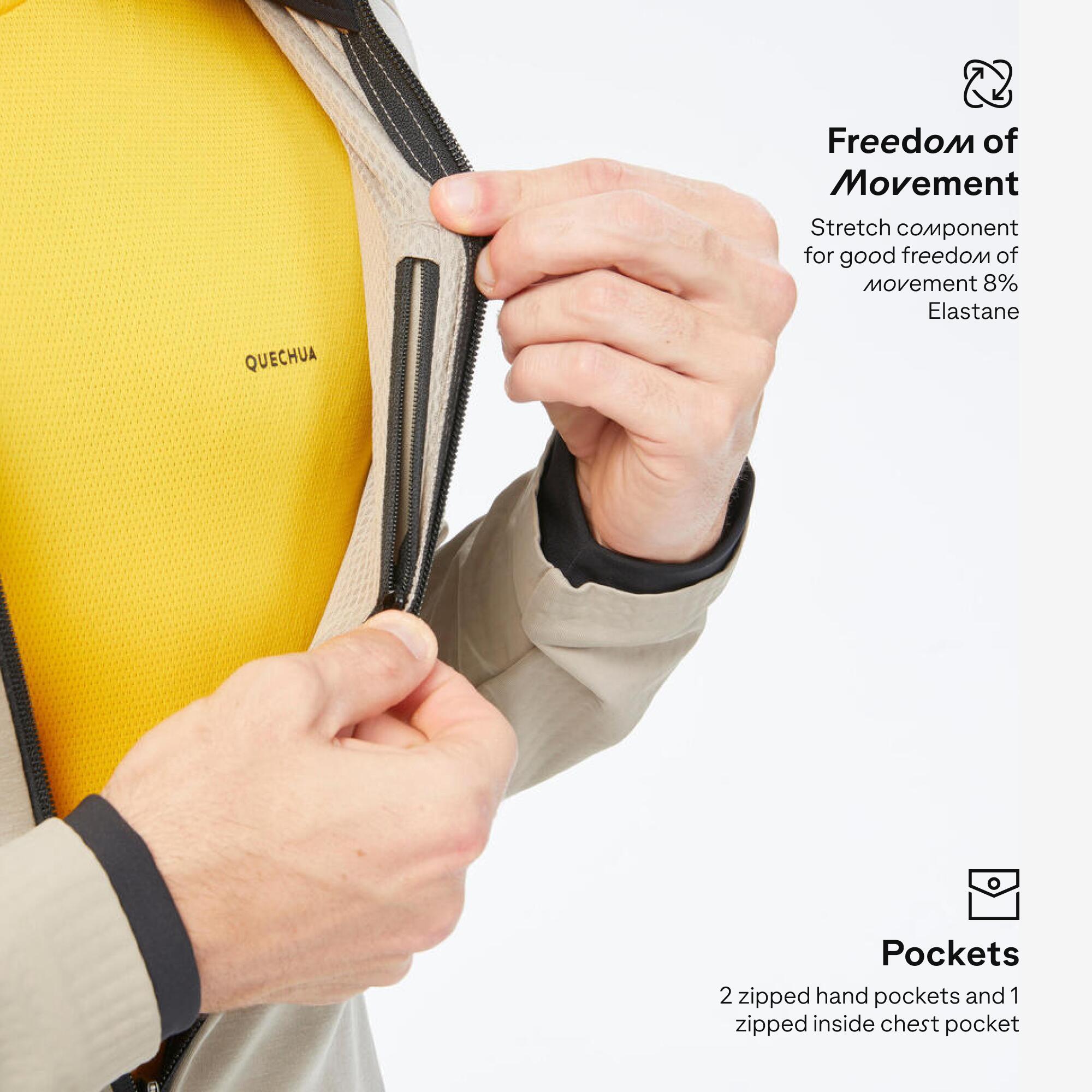 Men’s Mountain Walking Full-zip Fleece MH500 Light - Beige