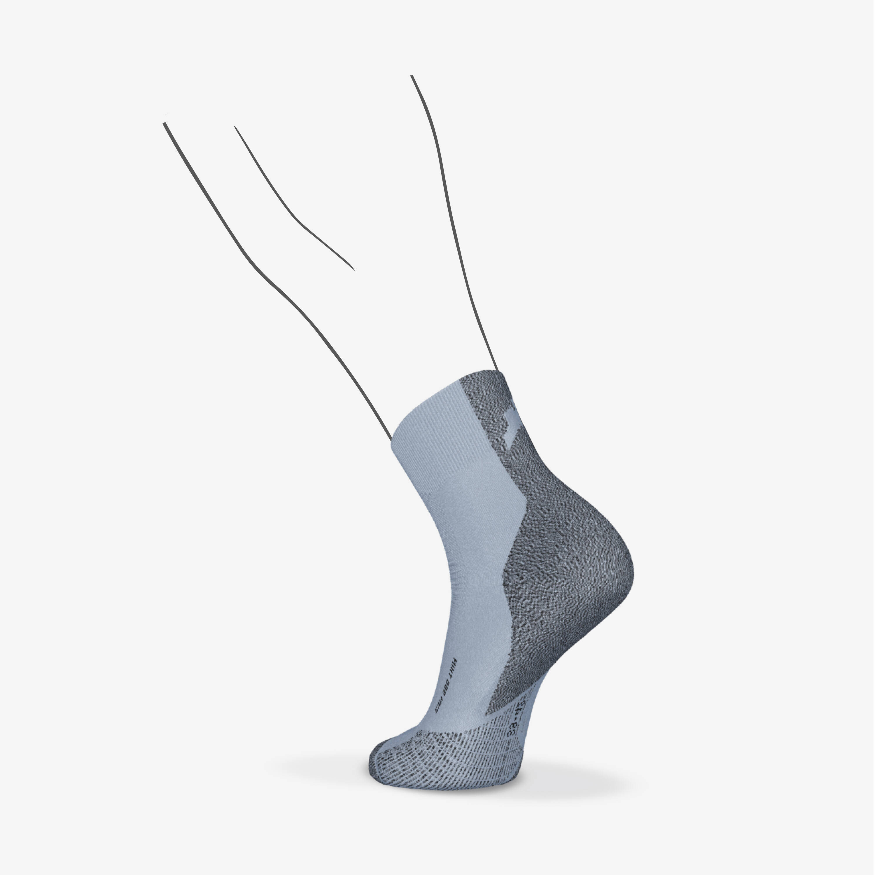 Mid fine running socks run900 - Blue -  5