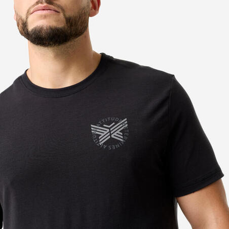 Футболка спортивна чоловіча еластична чорна/сіра