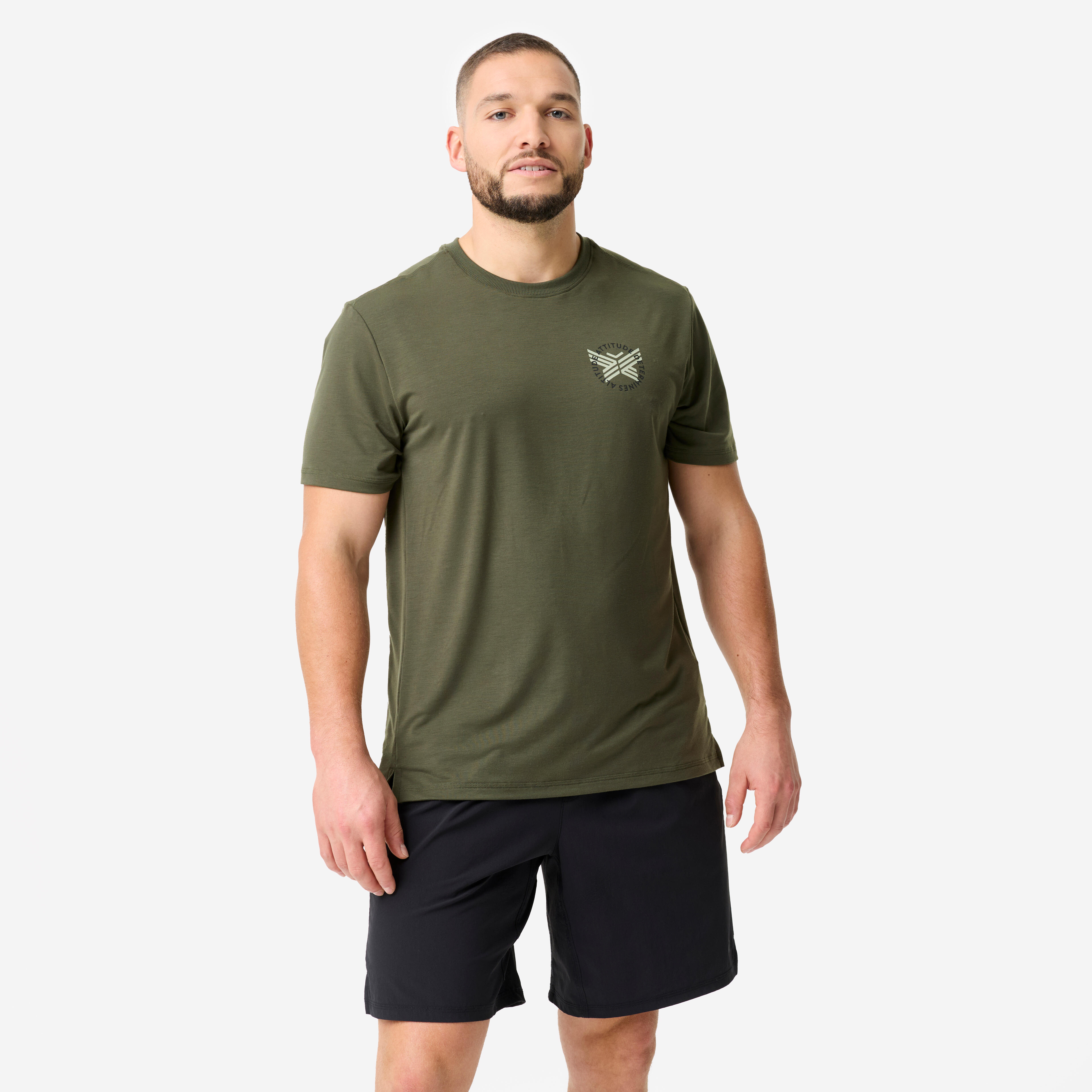 Men's Lightweight Stretch Sport T-Shirt - Khaki