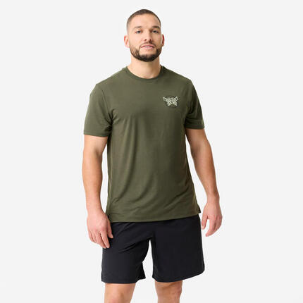T-shirt de sport léger et extensible homme, noir et gris