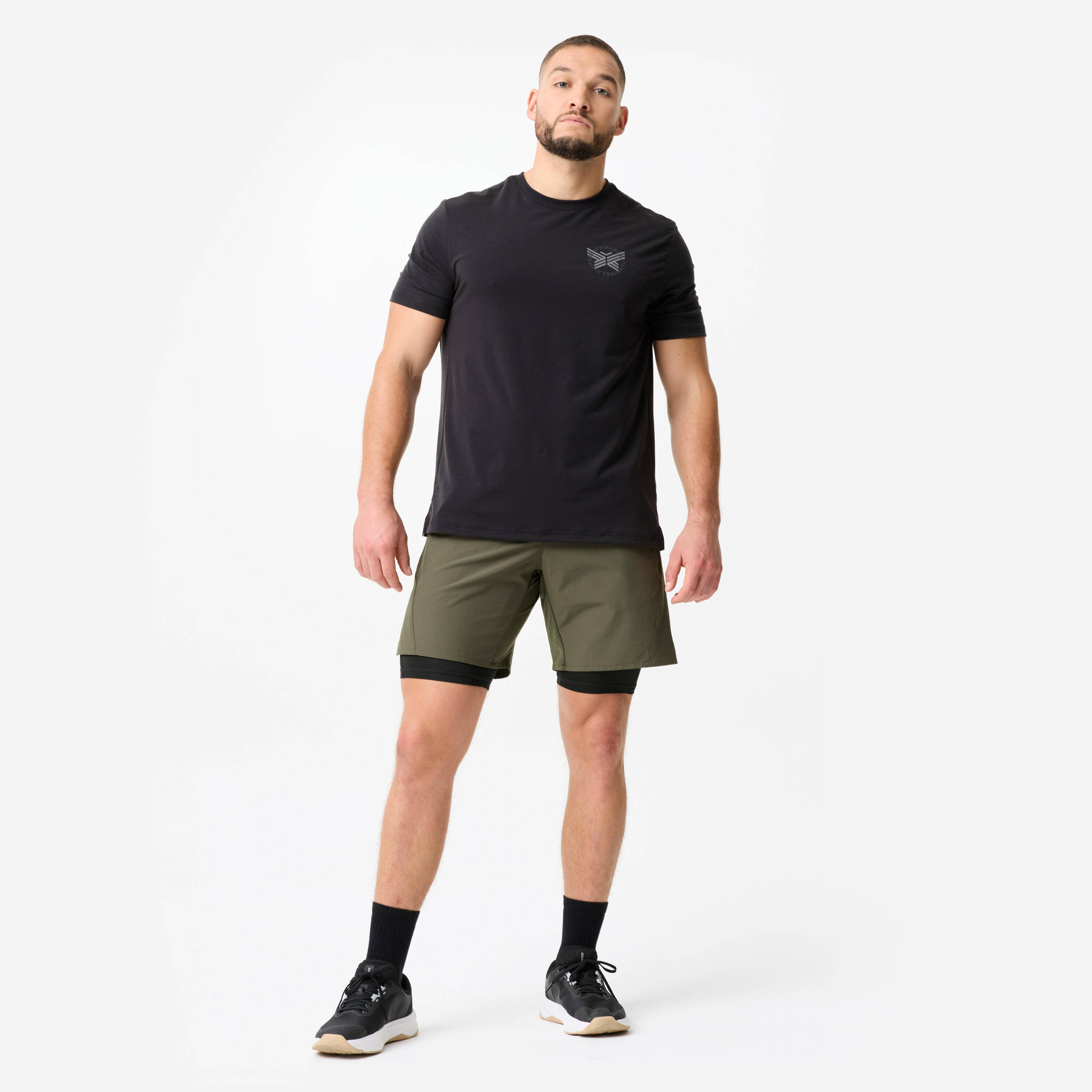 Men's 2-in-1 Breathable Fitness Shorts with Zip Pocket -  3