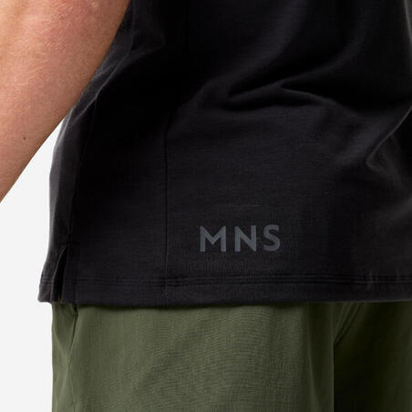 Футболка спортивна чоловіча еластична чорна/сіра