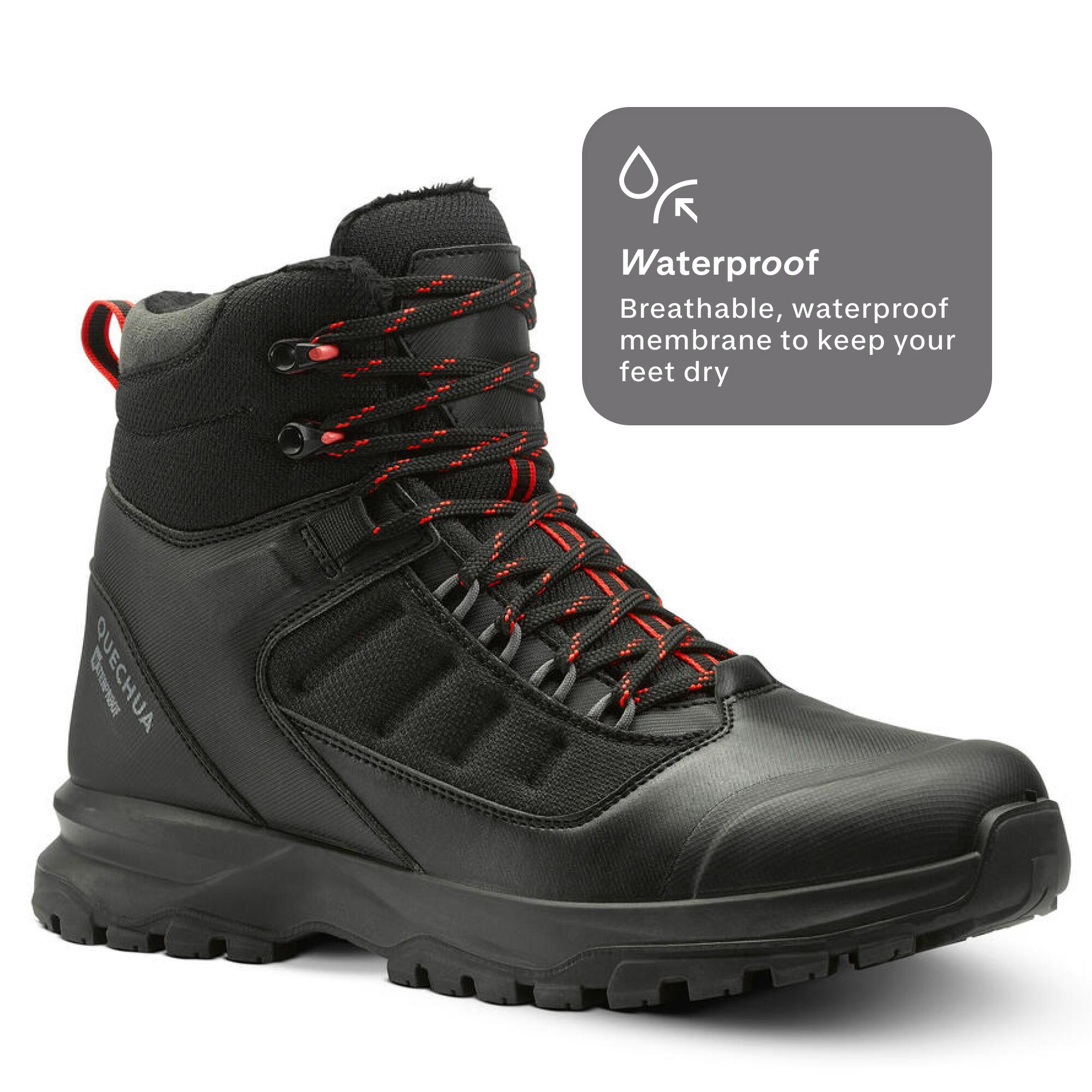 Men’s warm and waterproof hiking boots, MH500 Mid - Black