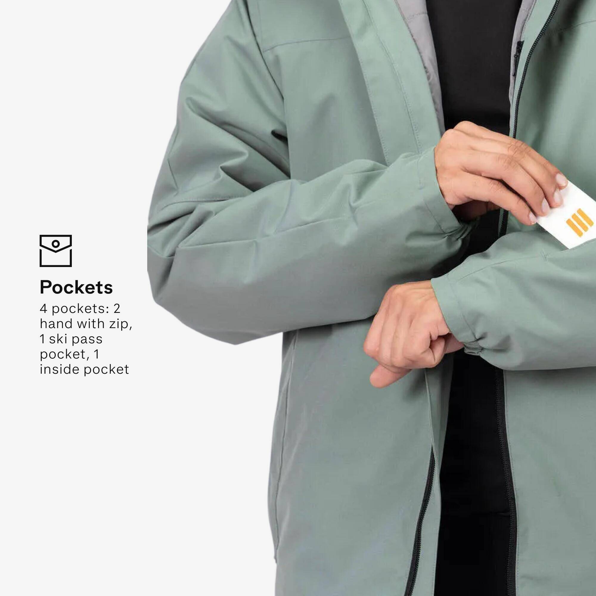 Men Winter Jacket for Skiing Green -10°C -  4