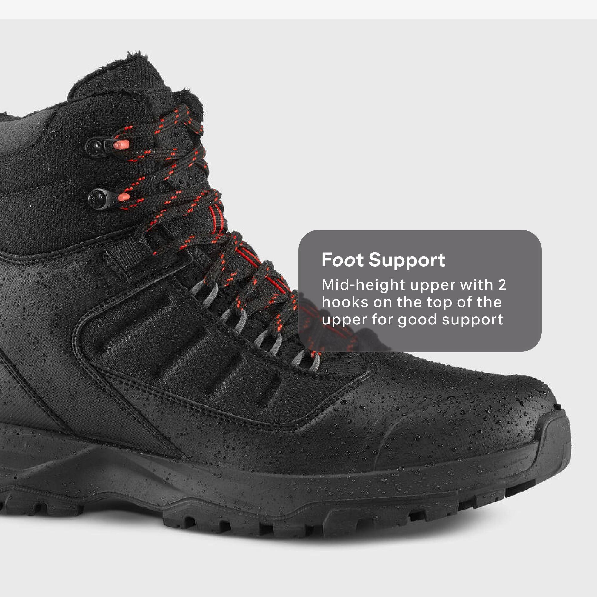 Men’s warm and waterproof hiking boots, MH500 Mid - Black -  2