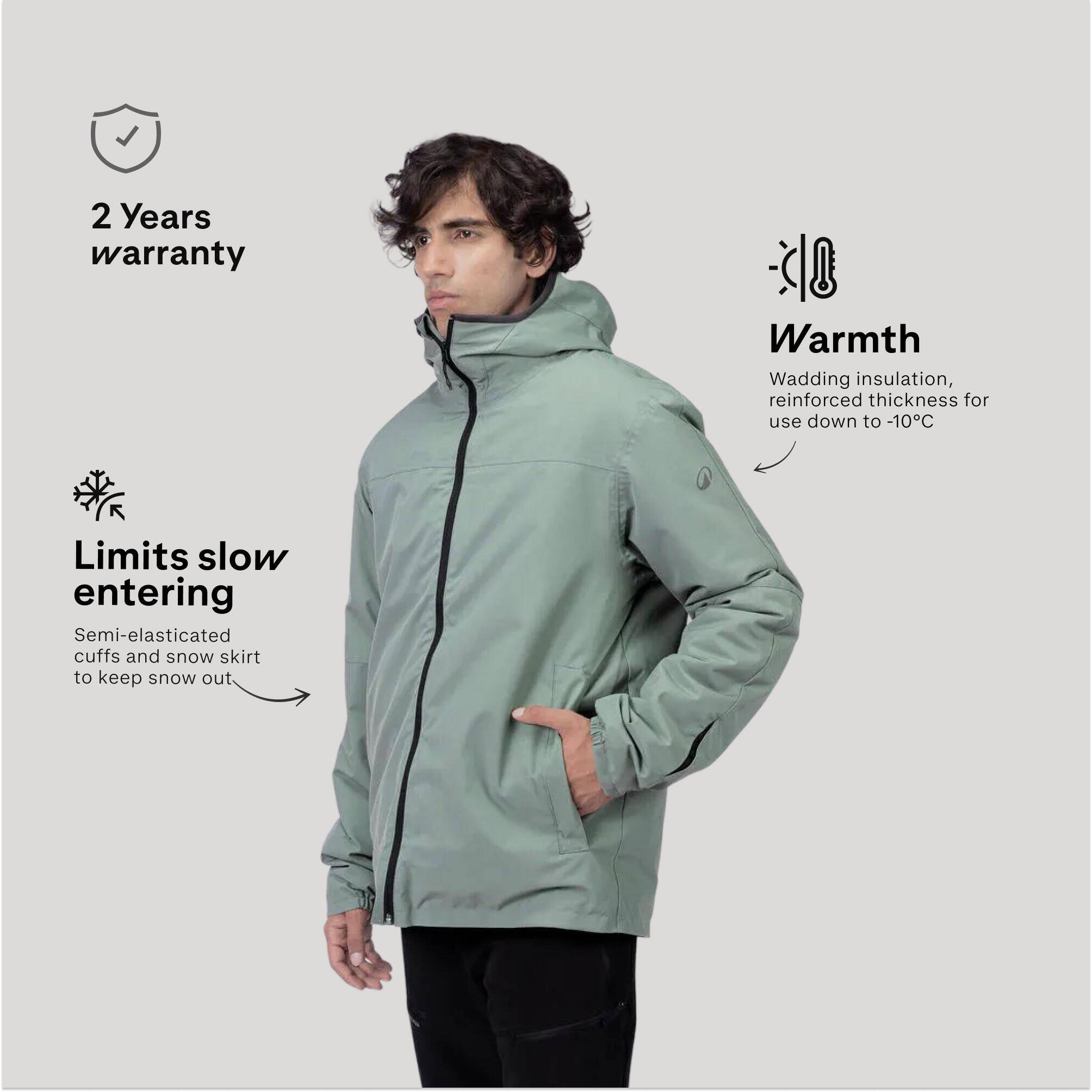 Men Winter Jacket for Skiing Green -10°C -  3