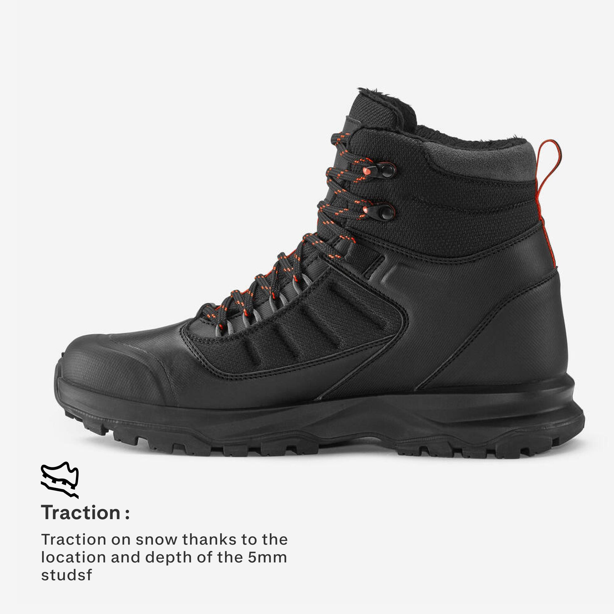 Men’s warm and waterproof hiking boots, MH500 Mid - Black