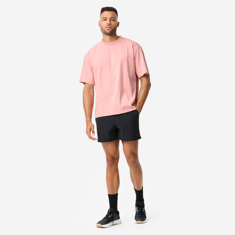 Tricou larg pentru bodybuilding Roz Bărbați