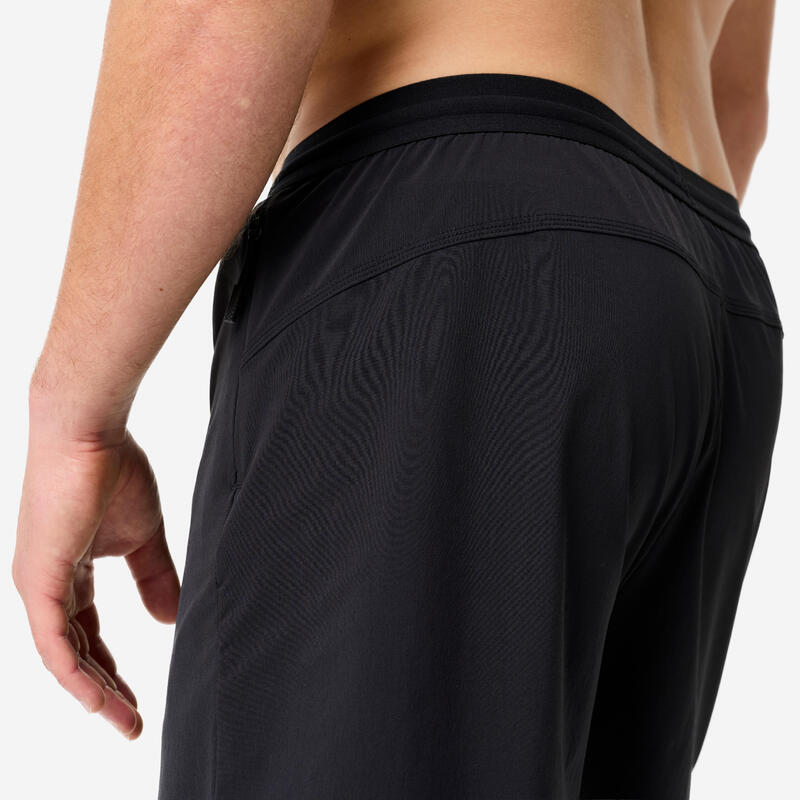 Șort de fitness lung 23cm Negru Bărbați