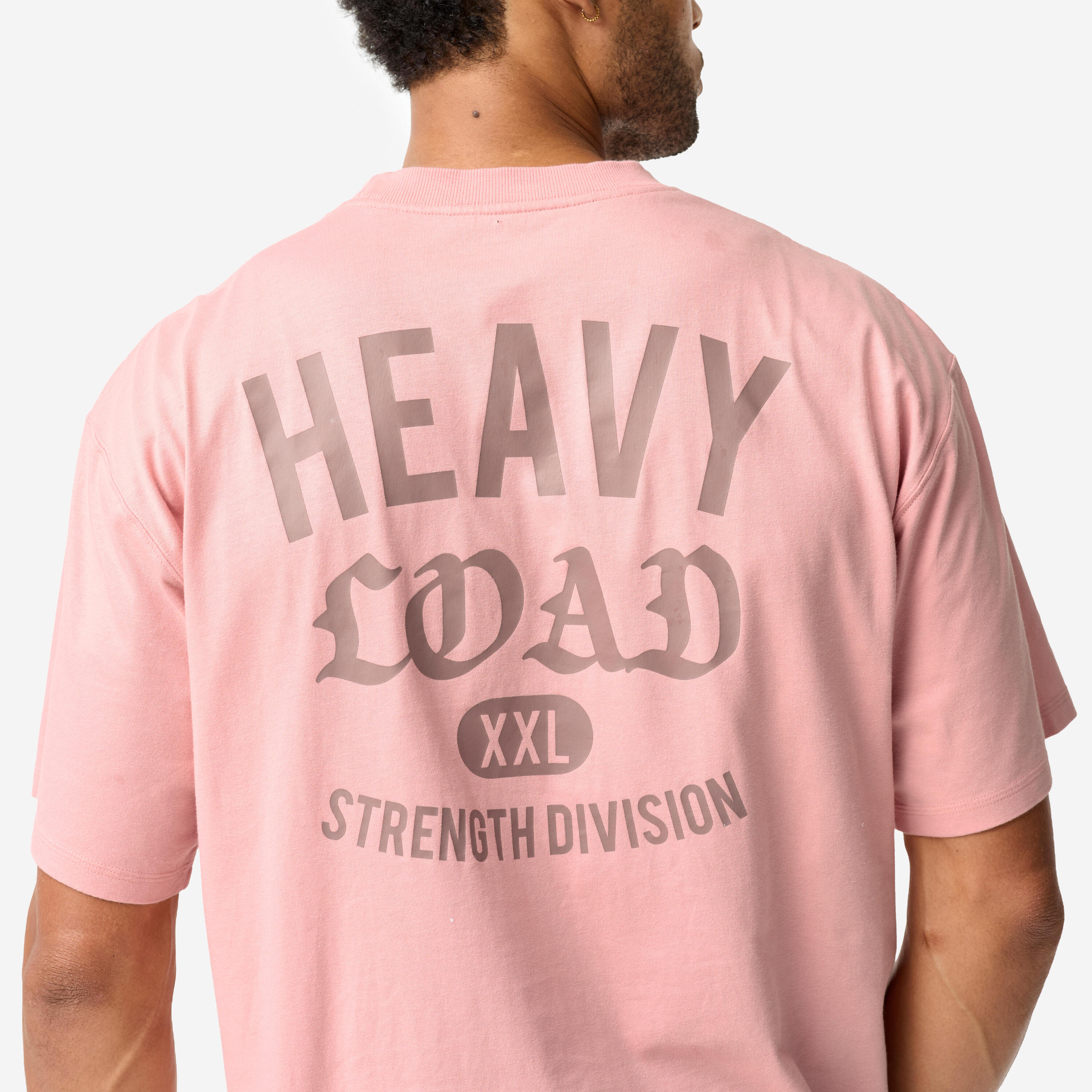 Locker sitzendes Hantel-T-Shirt für Männer Pink 3/8