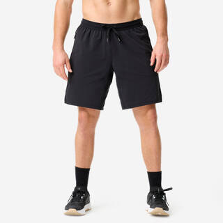 Men's 23 cm Long Fitness Shorts - Black