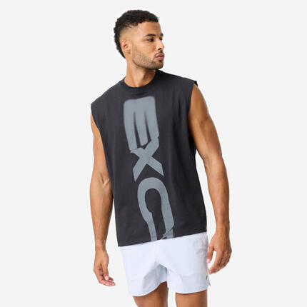 Débardeur de musculation oversize homme, noir