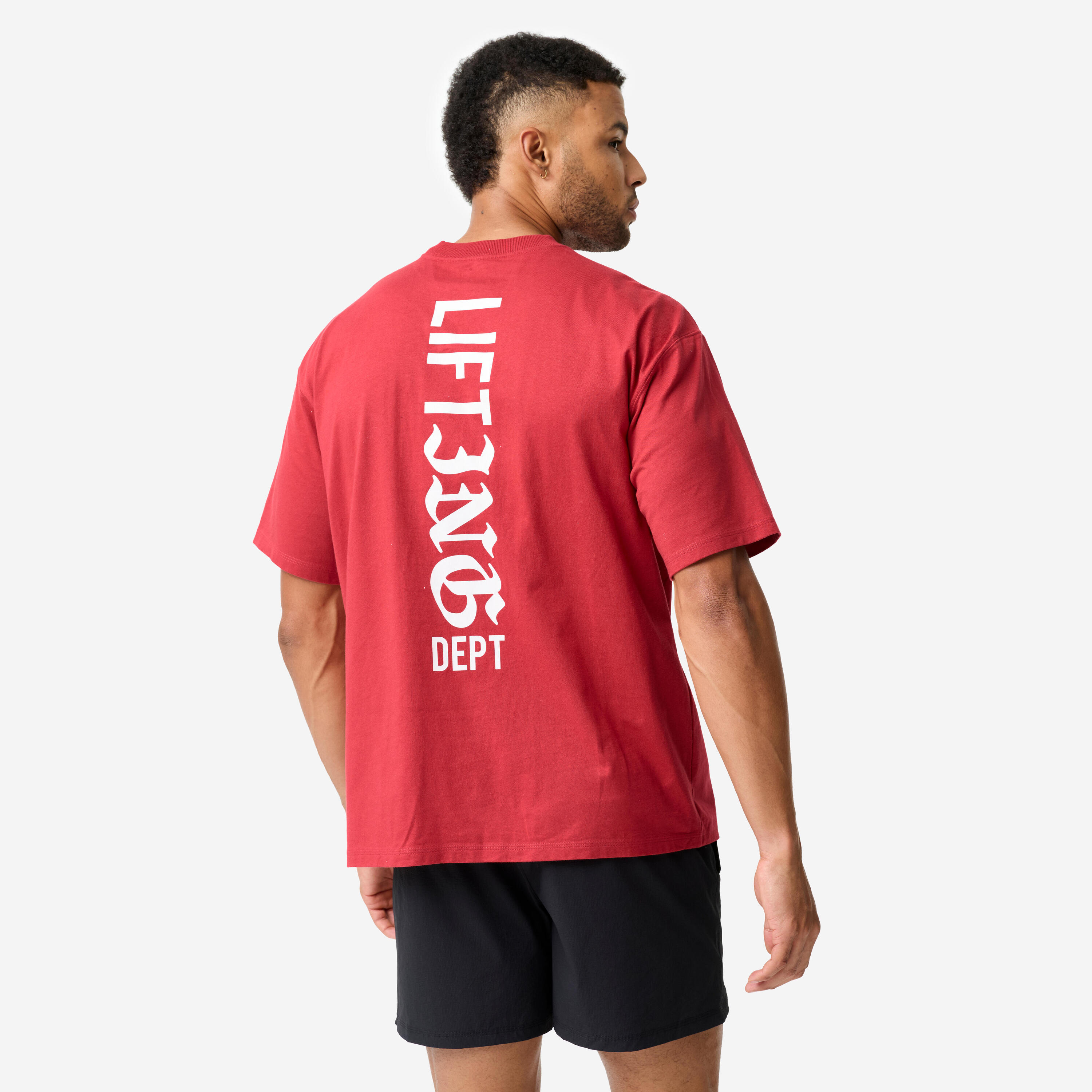 T-Shirt de Musculação Oversize Homem Vermelho 3/11