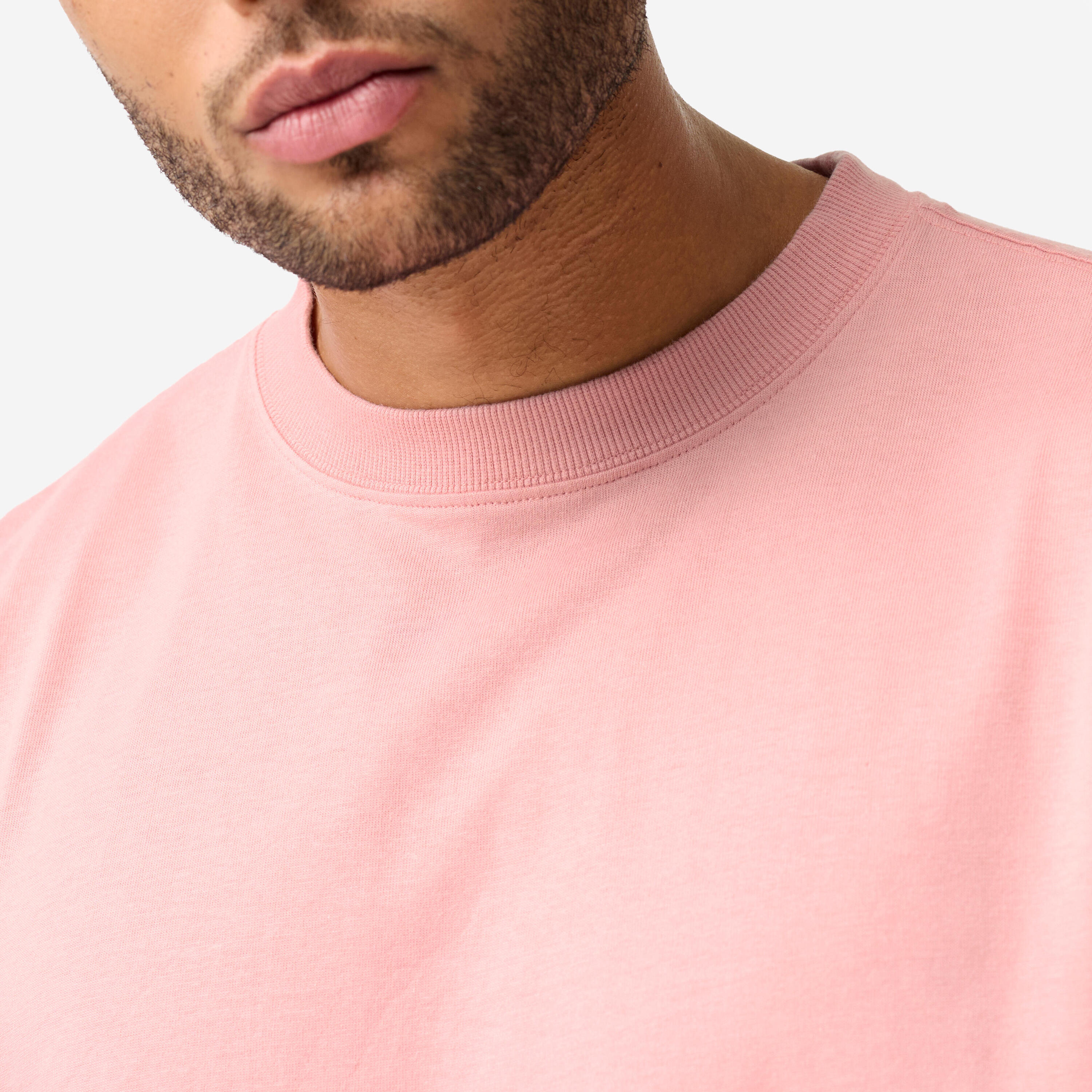 Locker sitzendes Hantel-T-Shirt für Männer Pink 5/8