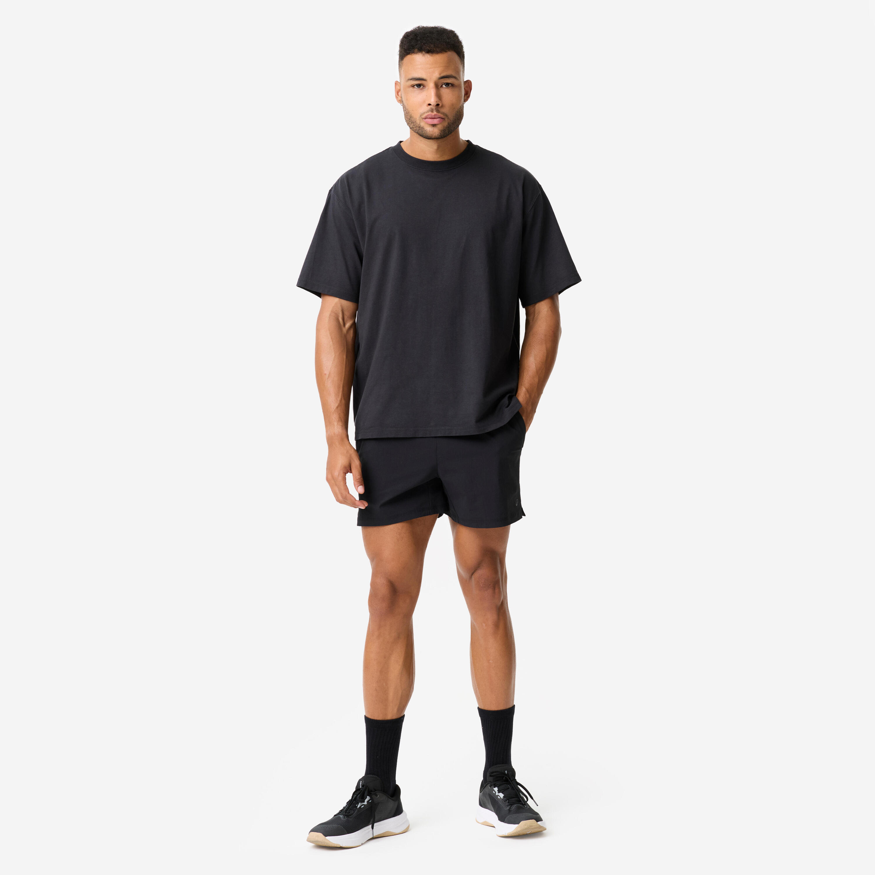 T-Shirt de Musculação Oversize Homem Preto 2/12