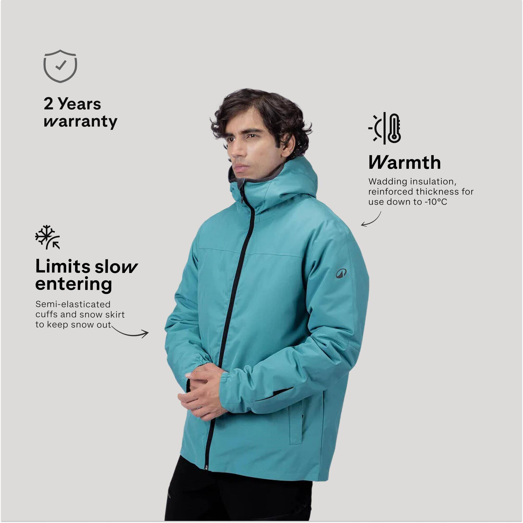Men Winter Jacket for Skiing Blue -10°C -  3