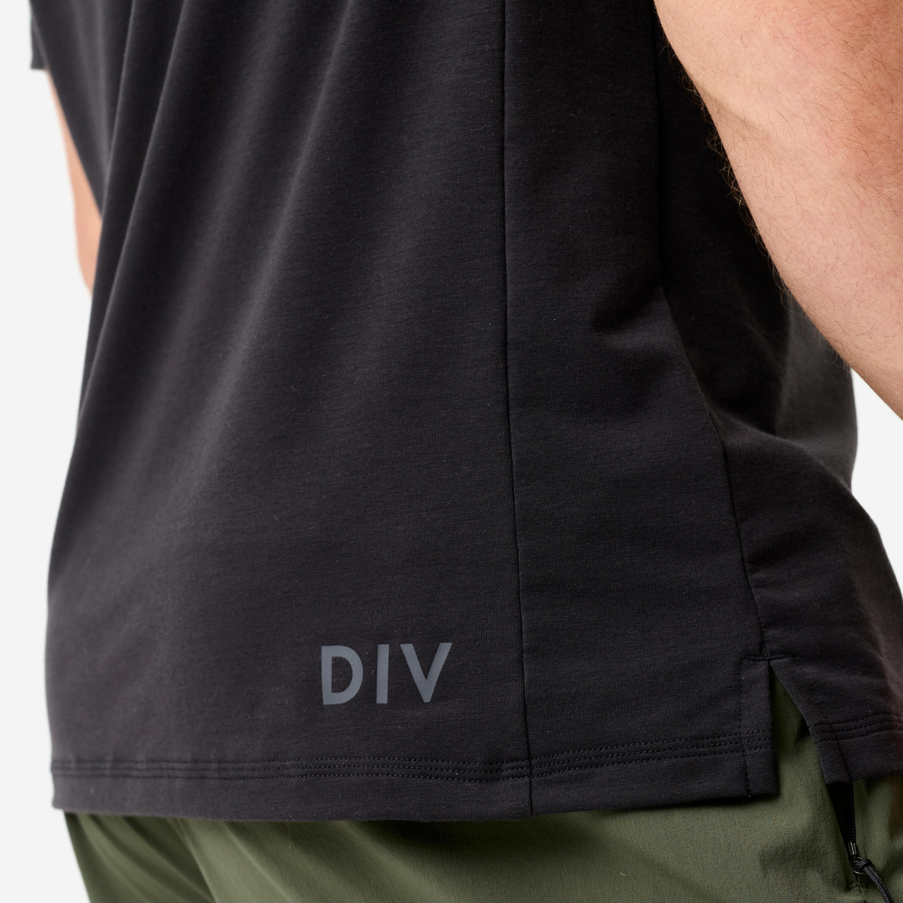 T-shirt uomo palestra slim fit traspirante nero-grigio 6/13