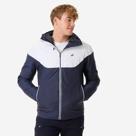 Куртка чоловіча 100 для вітрильного спорту водонепроникна біла/синя