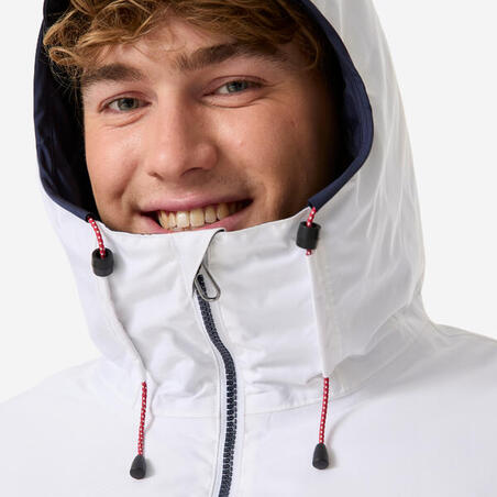 Куртка чоловіча 100 для вітрильного спорту водонепроникна біла/синя