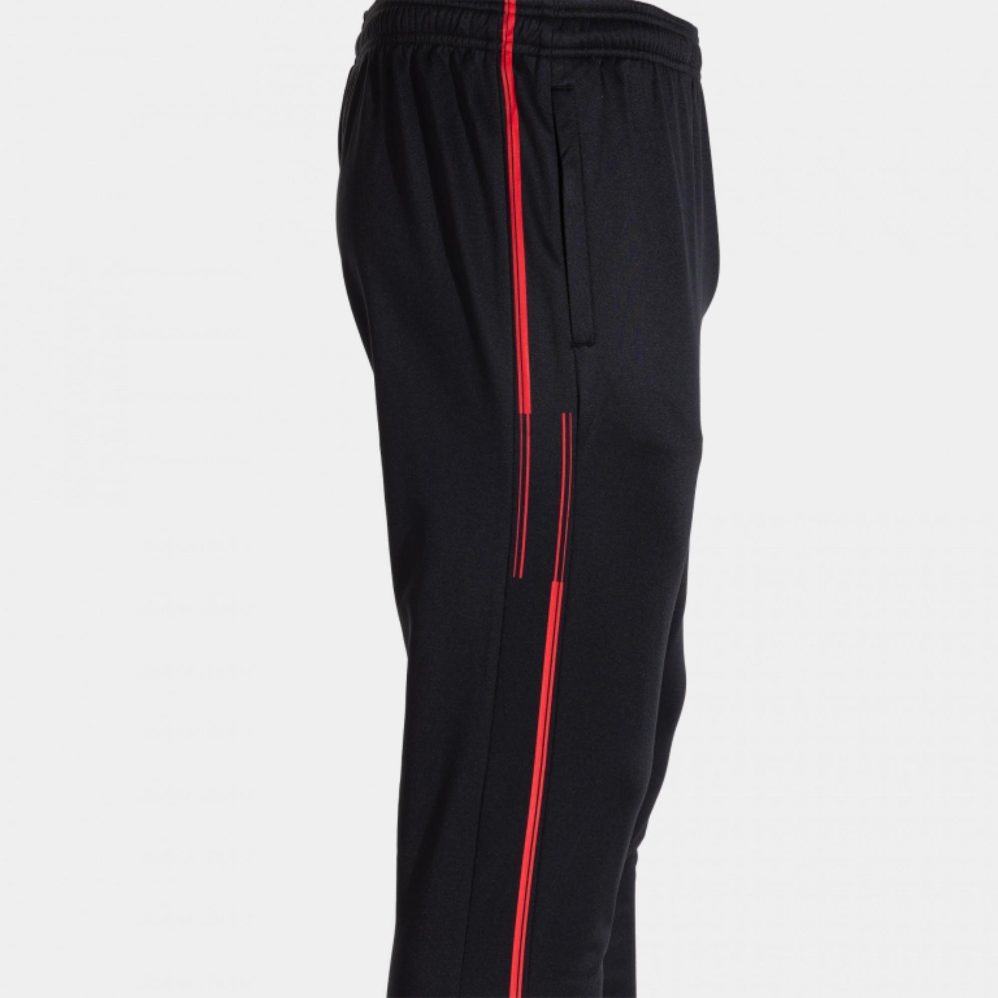 Pantalón Joma Largo Championship VII Niño Negro Rojo - CD 6/8