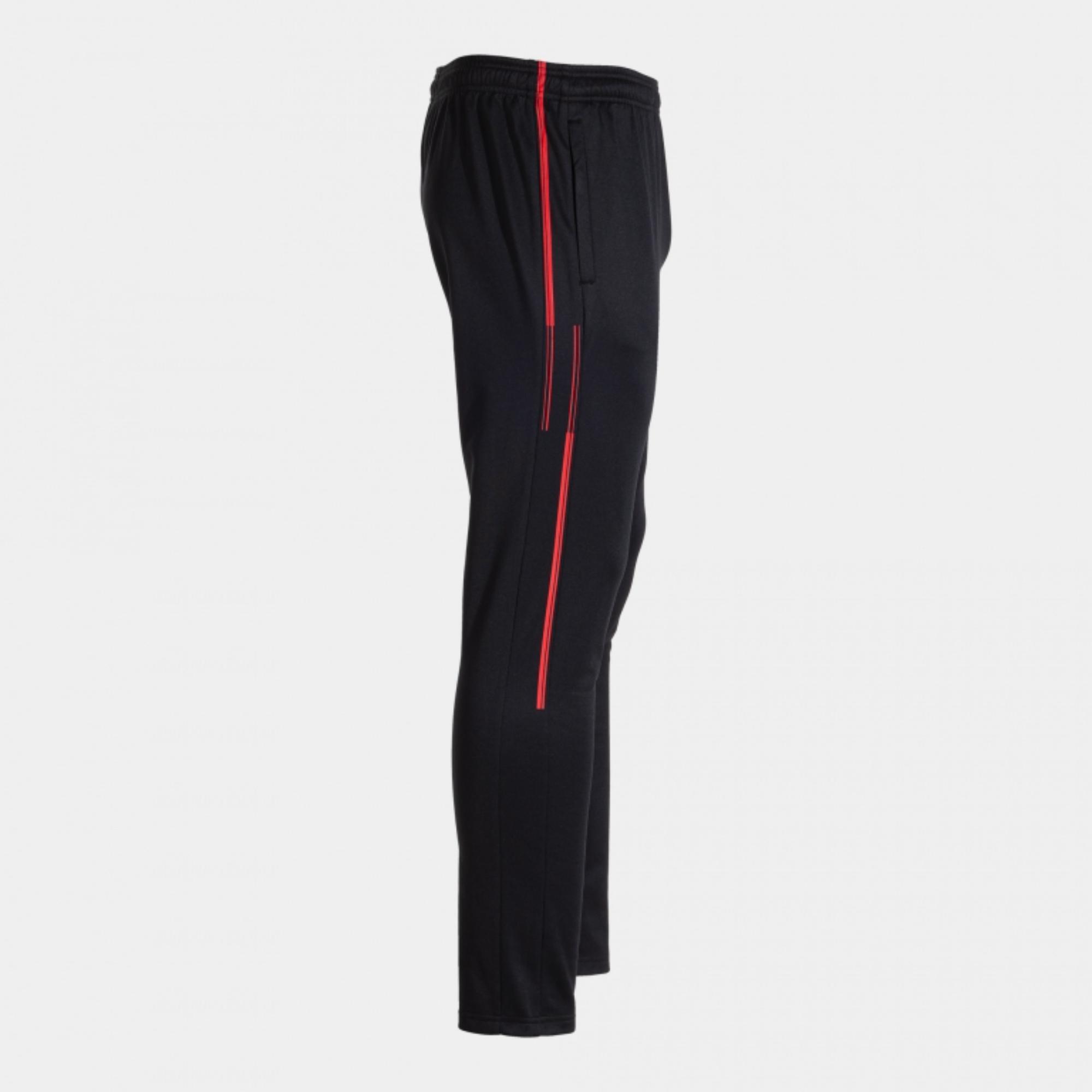 Pantalón Joma Largo Championship VII Niño Negro Rojo - CD 4/8