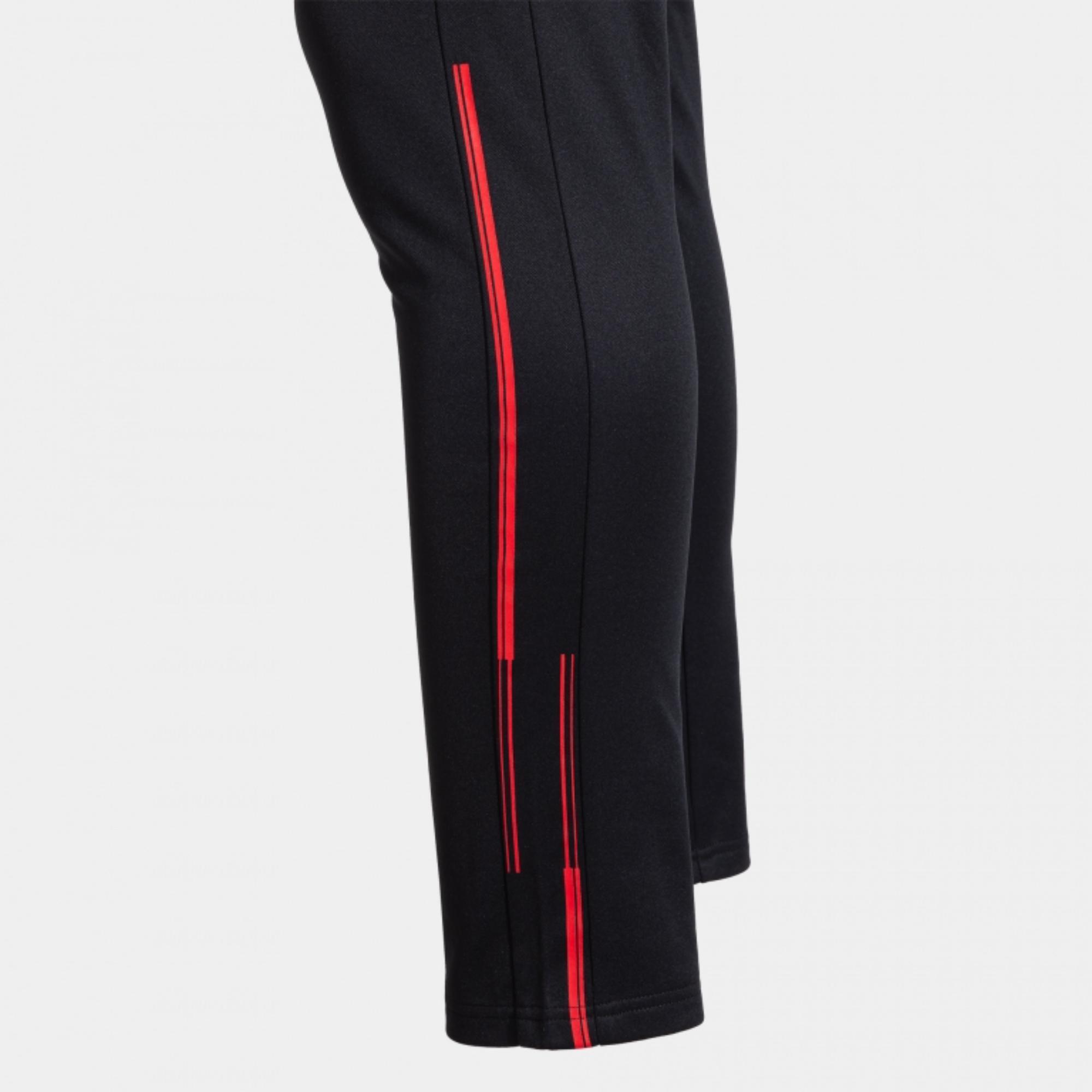 Pantalón Joma Largo Championship VII Niño Negro Rojo - CD 5/8