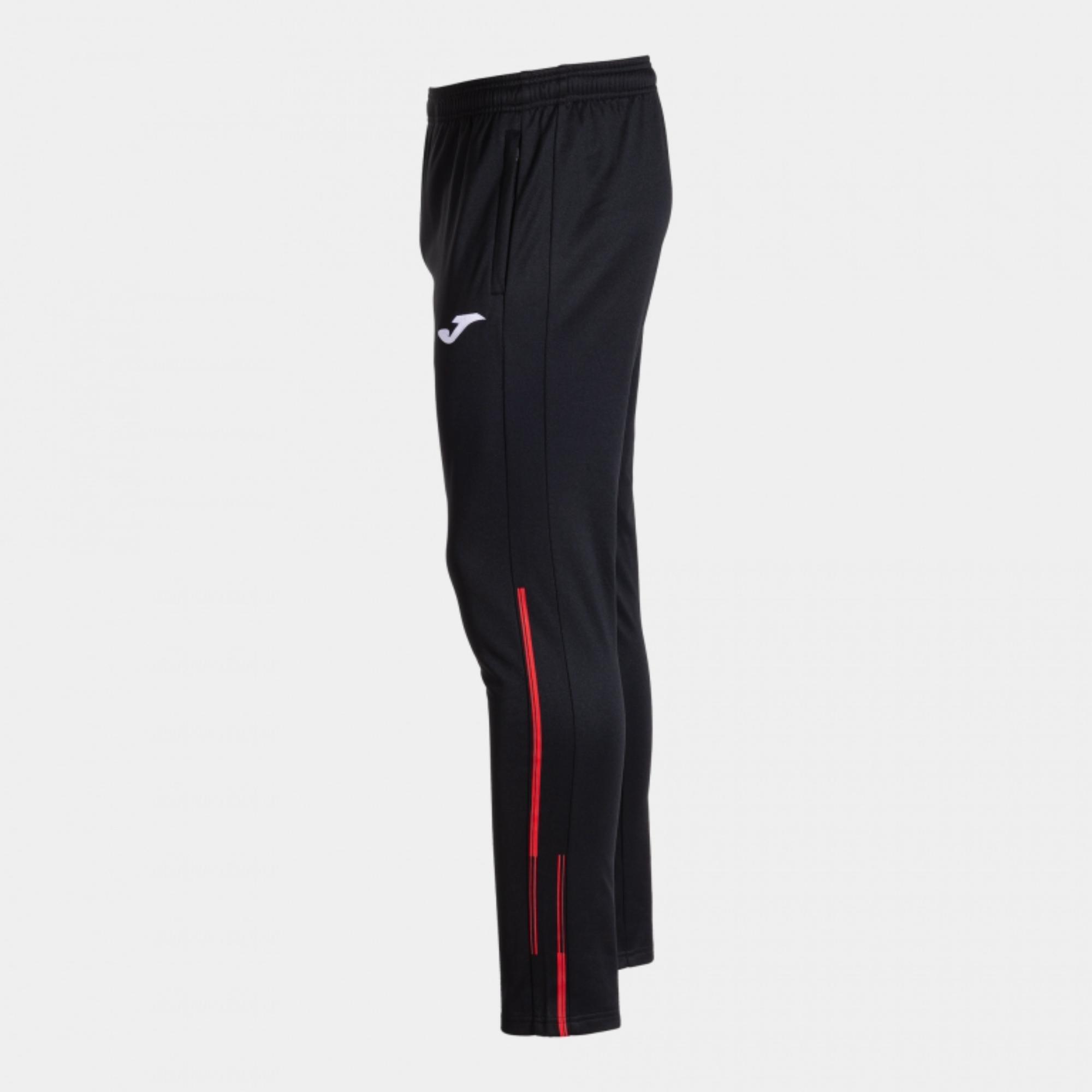 Pantalón Joma Largo Championship VII Niño Negro Rojo - CD 3/8